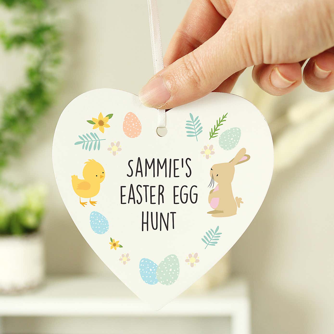 Personalised First Easter Heart Tree Decoration