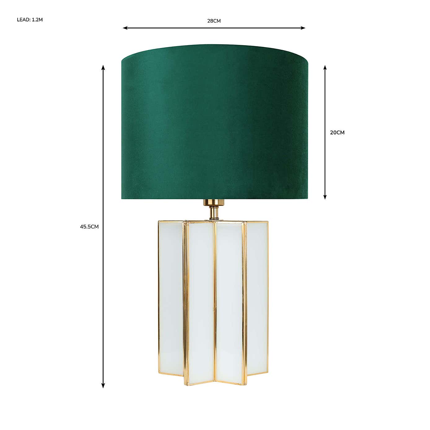 Virgo Green Star Glass Table Lamp