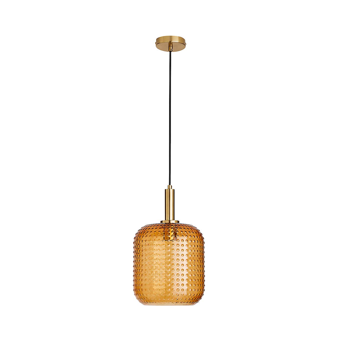 Amber Retro 1 Light Pendant Ceiling Fitting