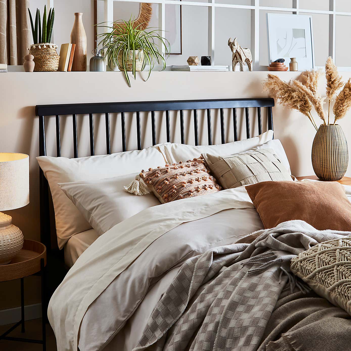 Brushed Grey Woven Throw