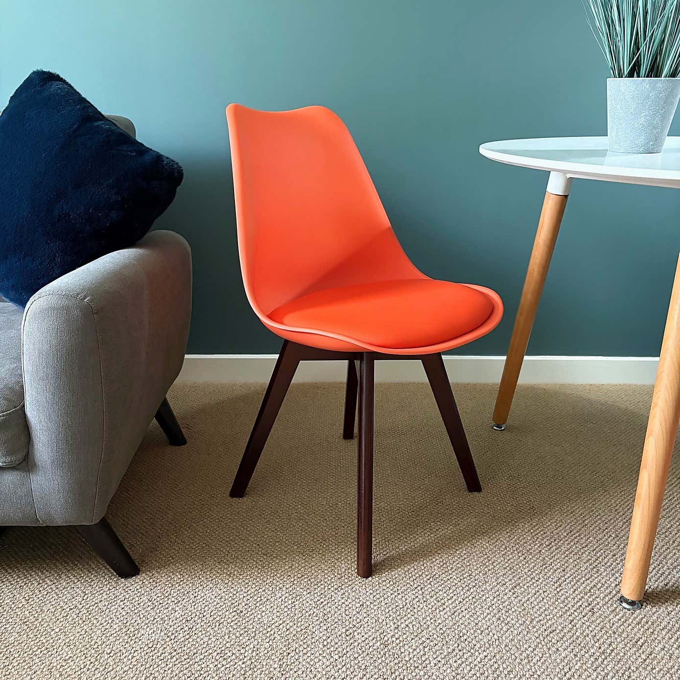 Fusion Living Soho Plastic Dining Chair with Squared Legs