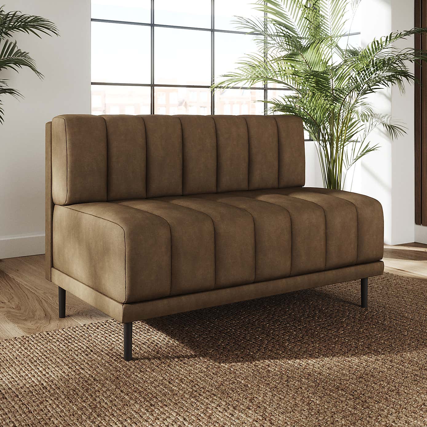 Amali Long Dining Bench, Faux Leather