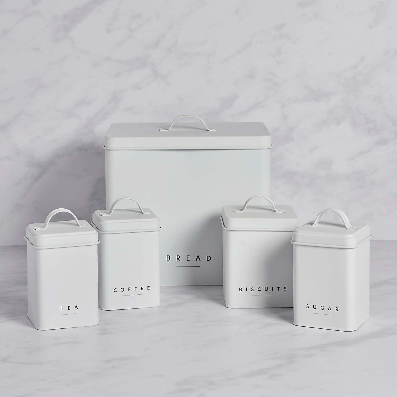 5 Piece Kitchen Storage Set White