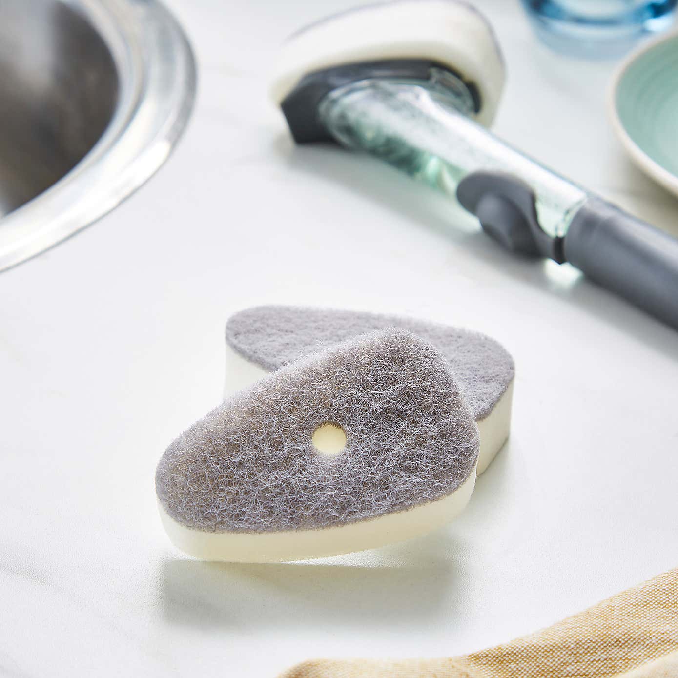 Pack of 2 Refillable Washing Up Brush Heads