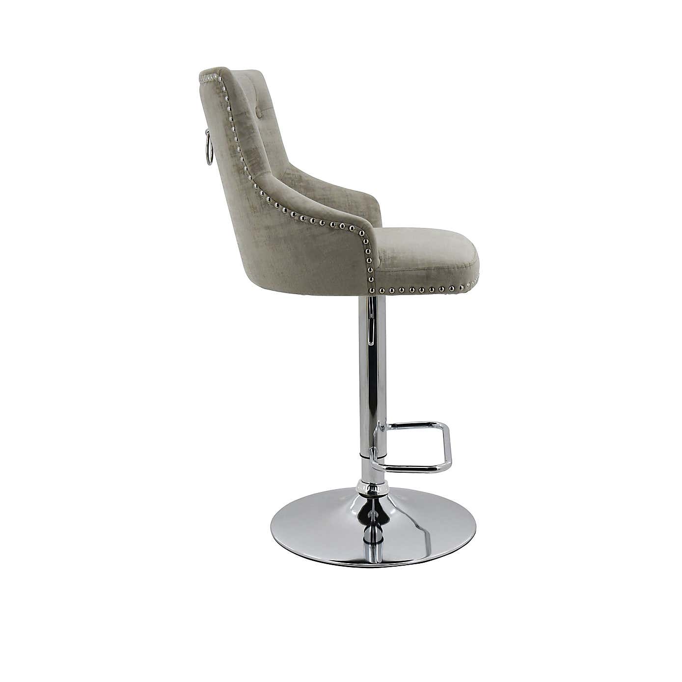 Selena Distressed Velvet Bar Stool