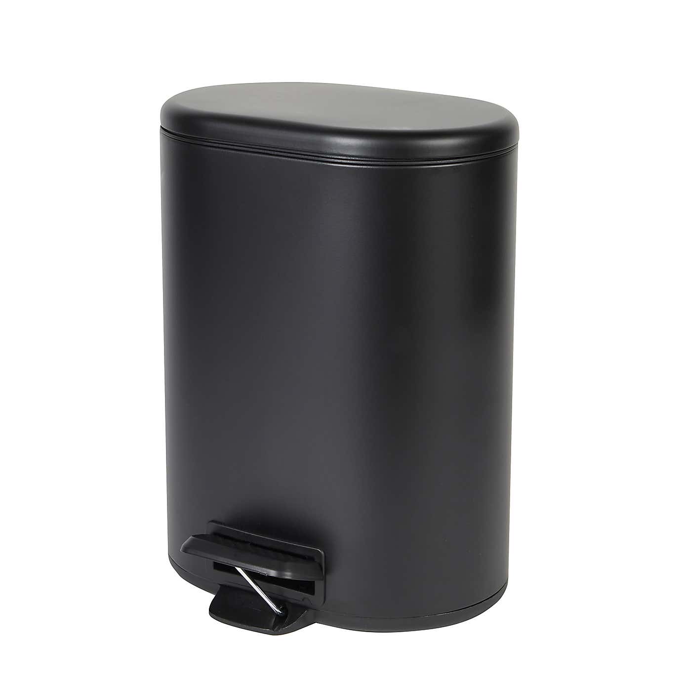 Elements 6L Matte Black Recycling Pedal Bin
