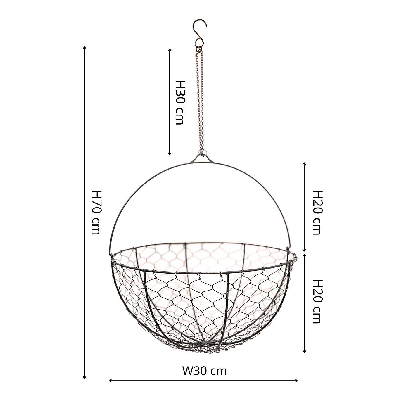 Netted Wire Outdoor Hanging Basket