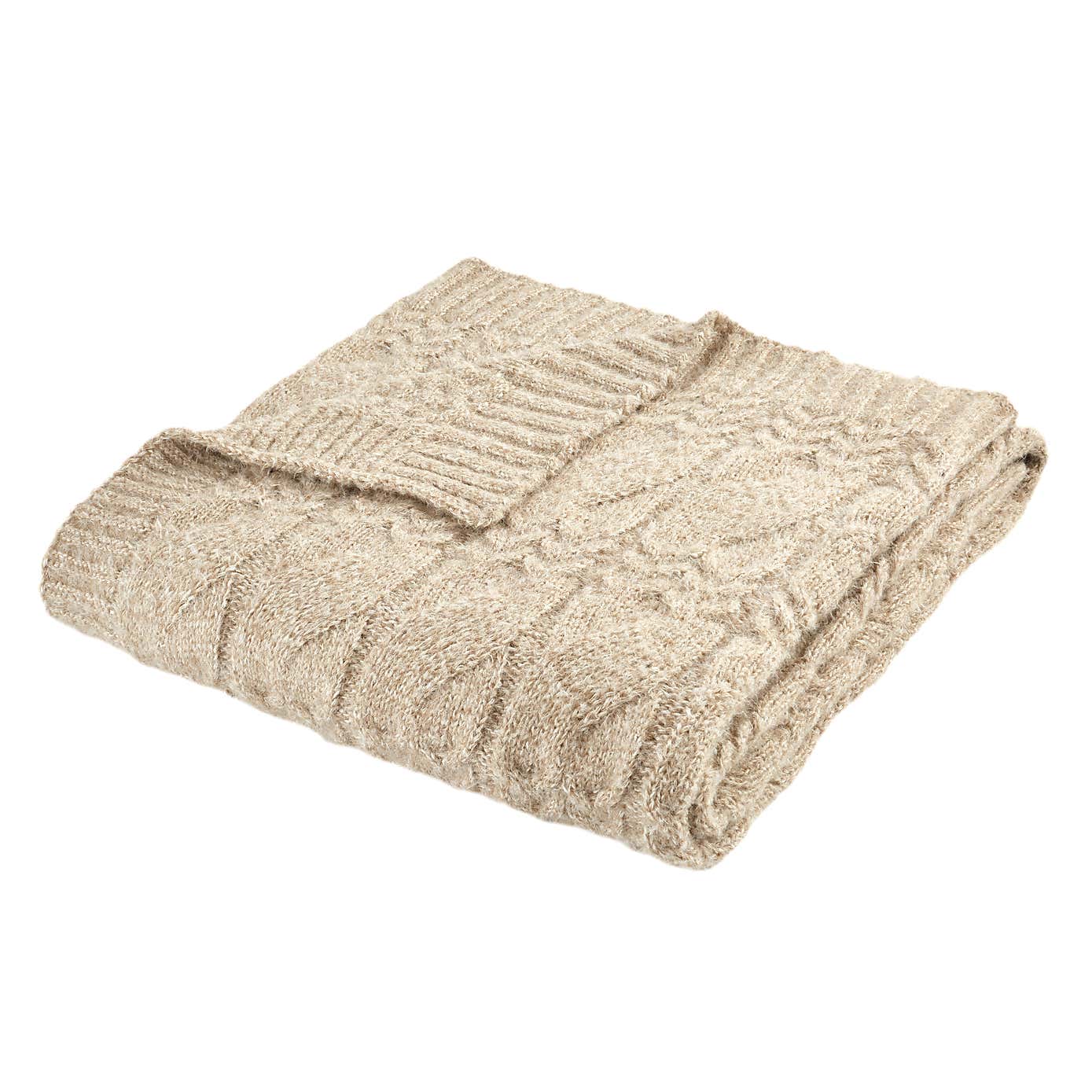 Bianca Cosy Soft Cable Knit Throw 130cm x 170cm