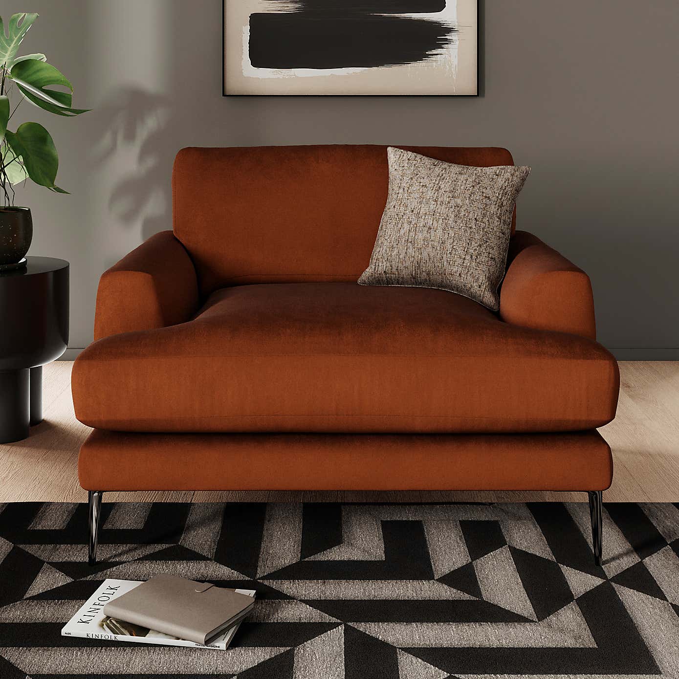 Lawson Matte Plush Velvet Snuggle Chair
