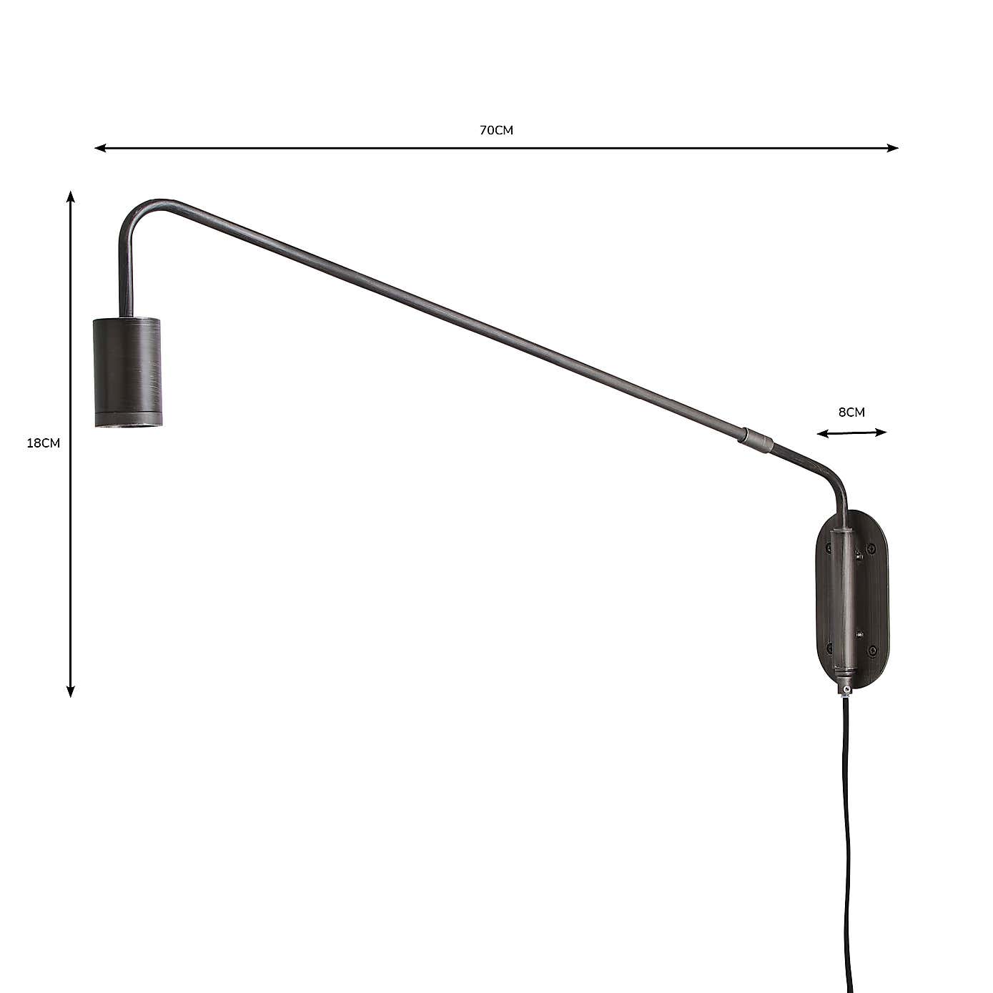 Braddy Arc Plug in Wall Light