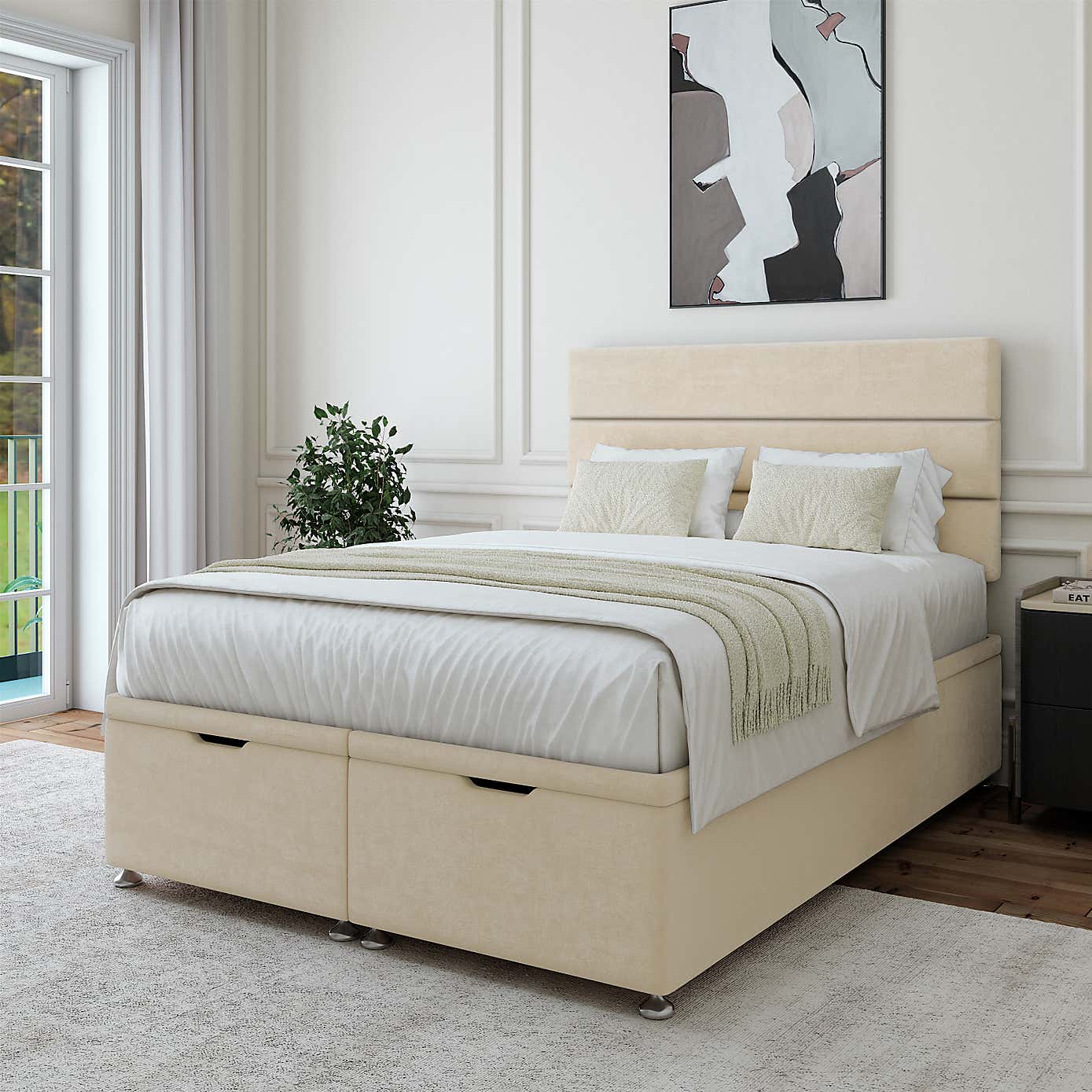 Bedmaster Plush Chenille End of Bed Ottoman Base