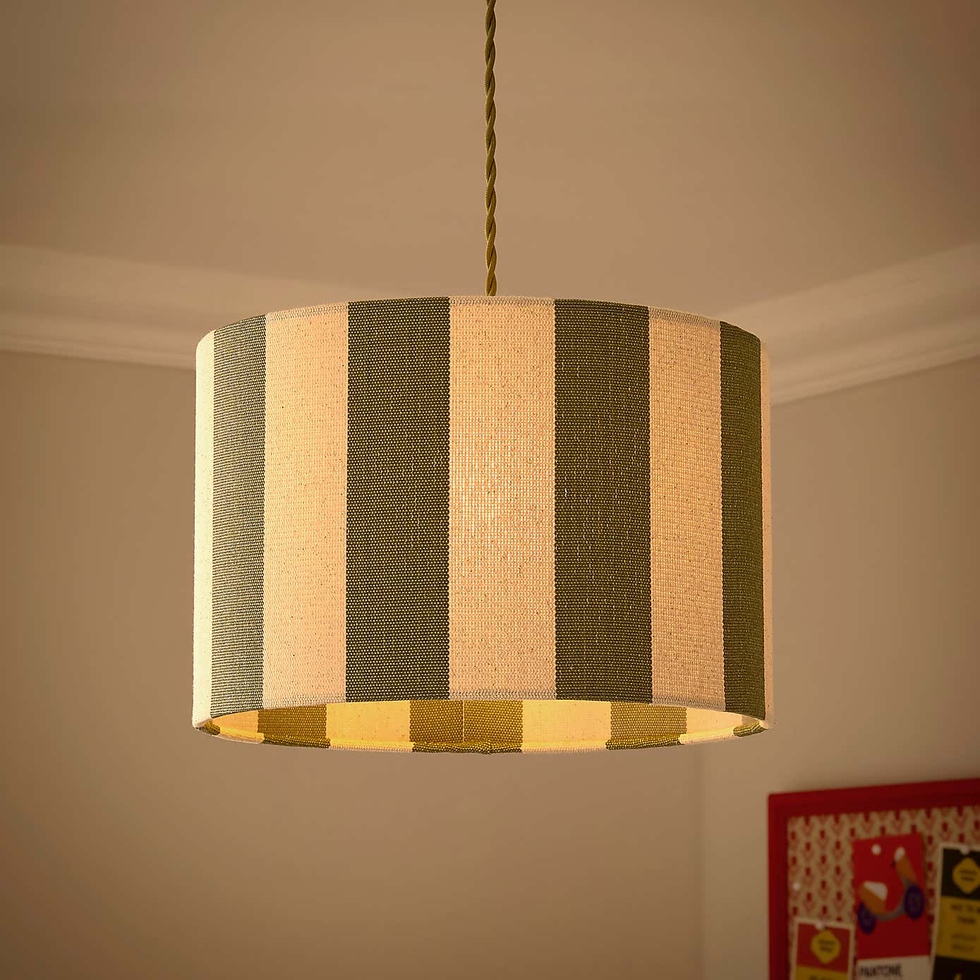Beatrice Stripe Drum Lamp Shade