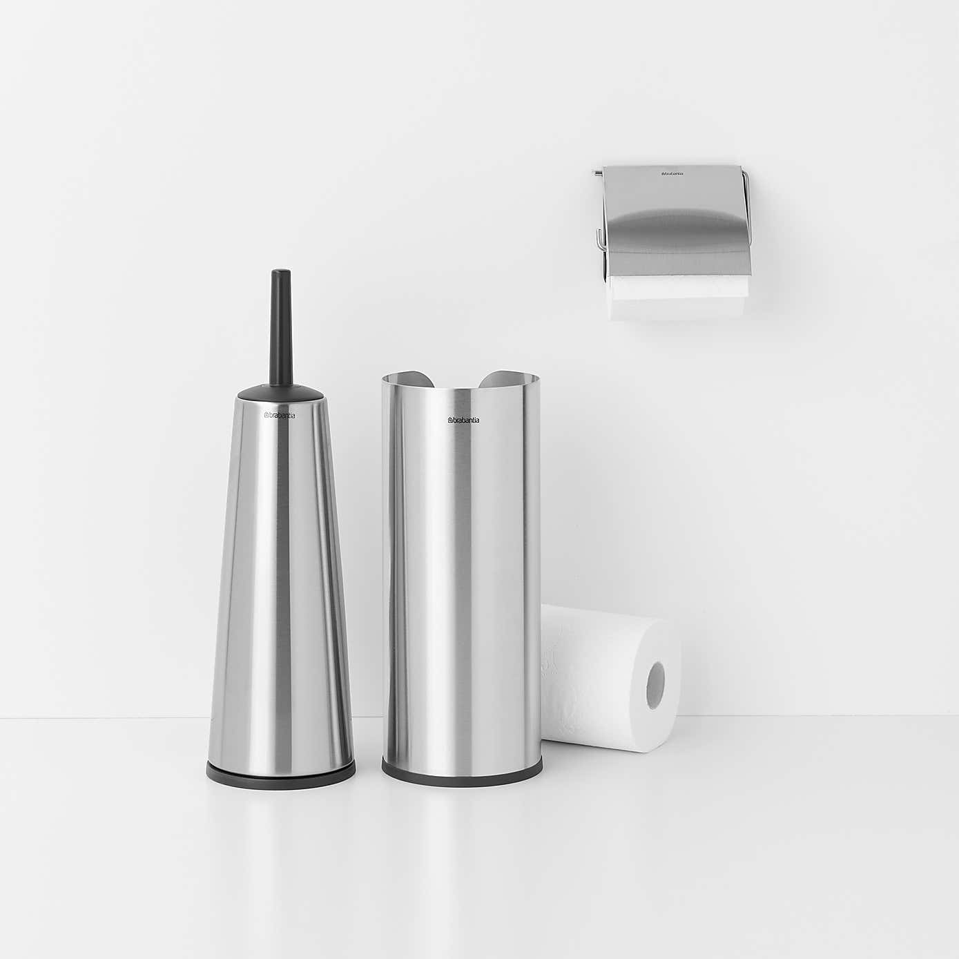 Brabantia Matt Steel Set of 3 Toilet Accessories