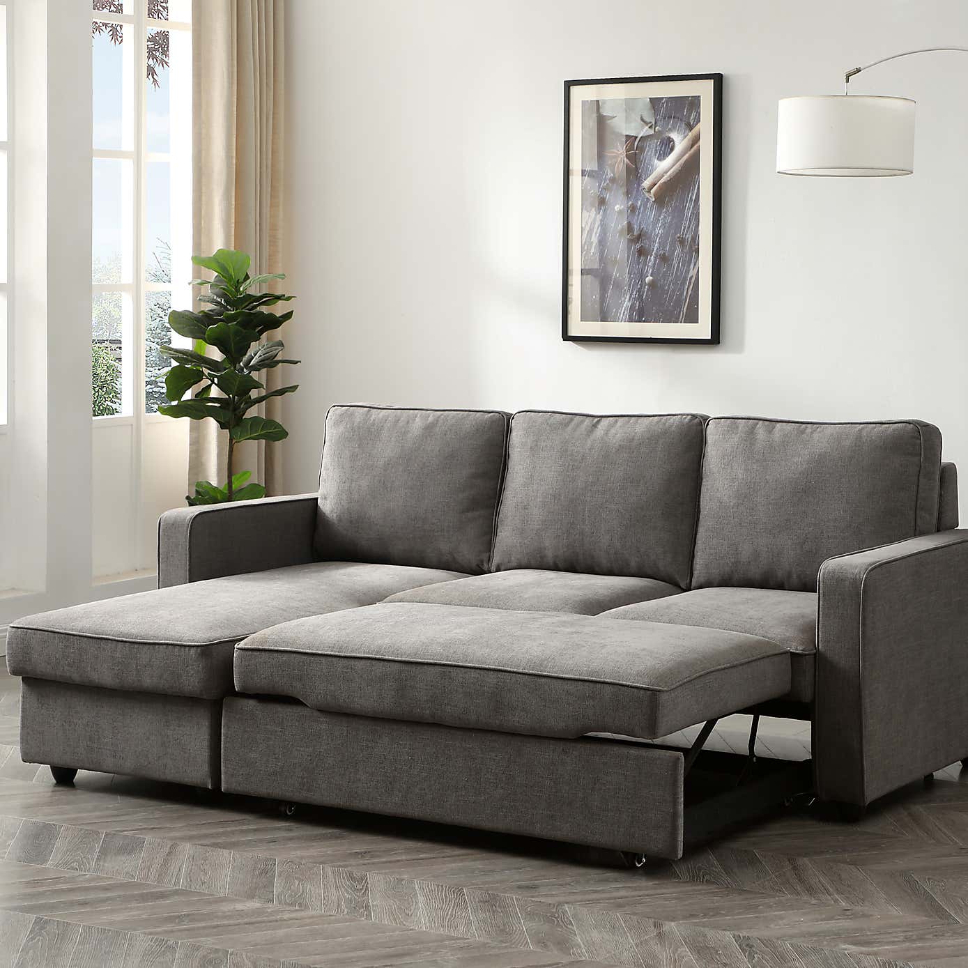 Kayden Reversible Woven Corner Double Sofa Bed