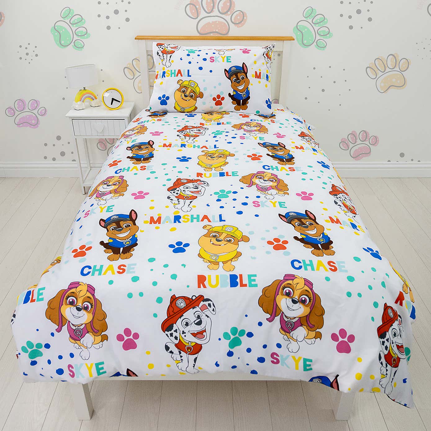 Paw Patrol Splodge Duvet Cover & Pillowcase Set, Single