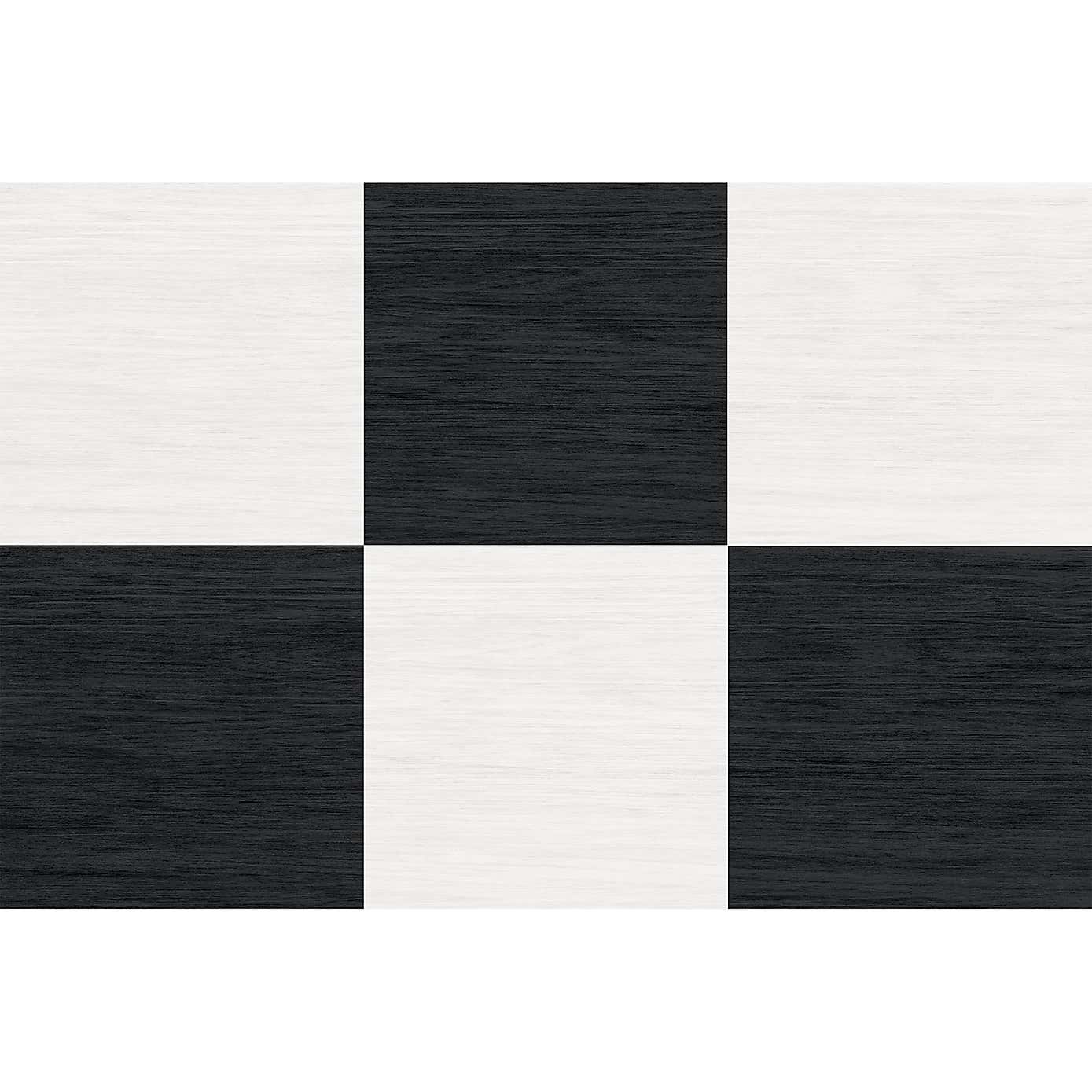 Lawrence Black & White Peel and Stick Floor Tiles