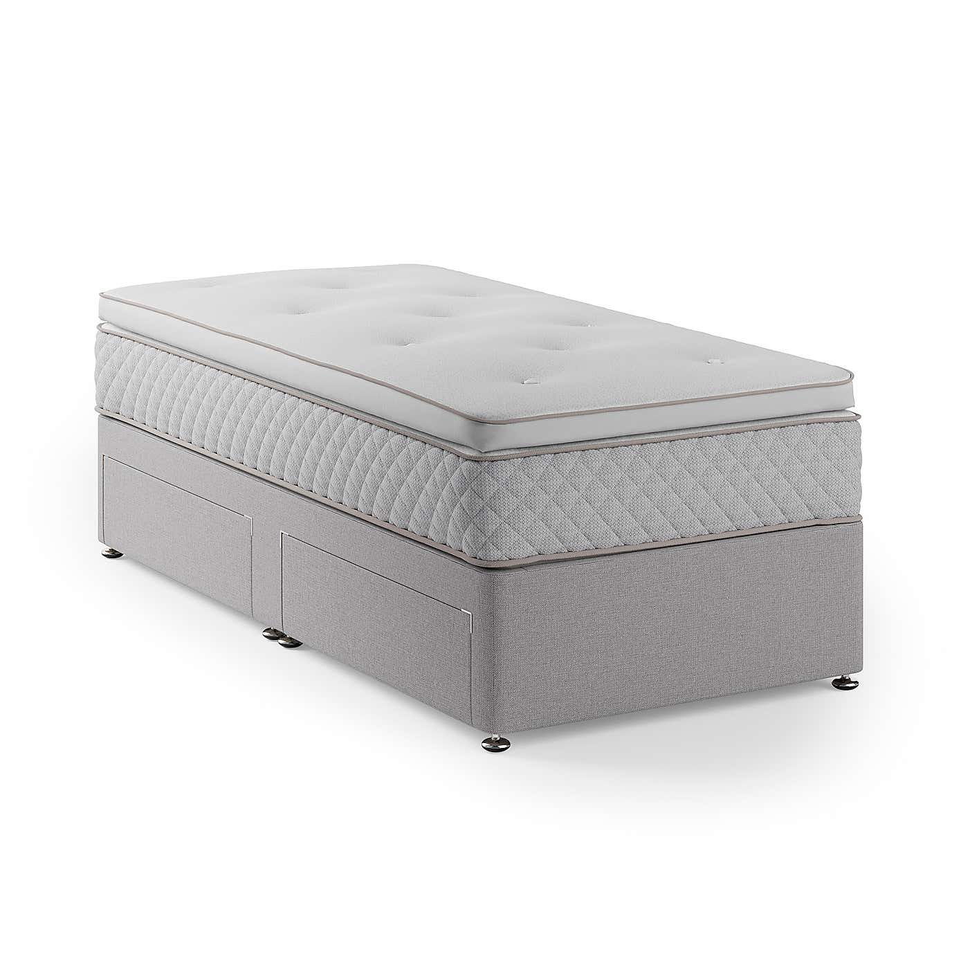 Fogarty Open Coil Memory Pillowtop Mattress and Divan Set, Faux Linen
