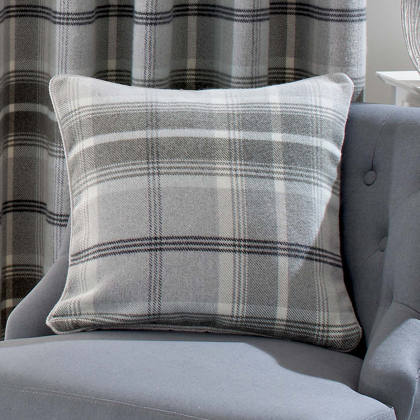 Highland Check Eyelet Curtains