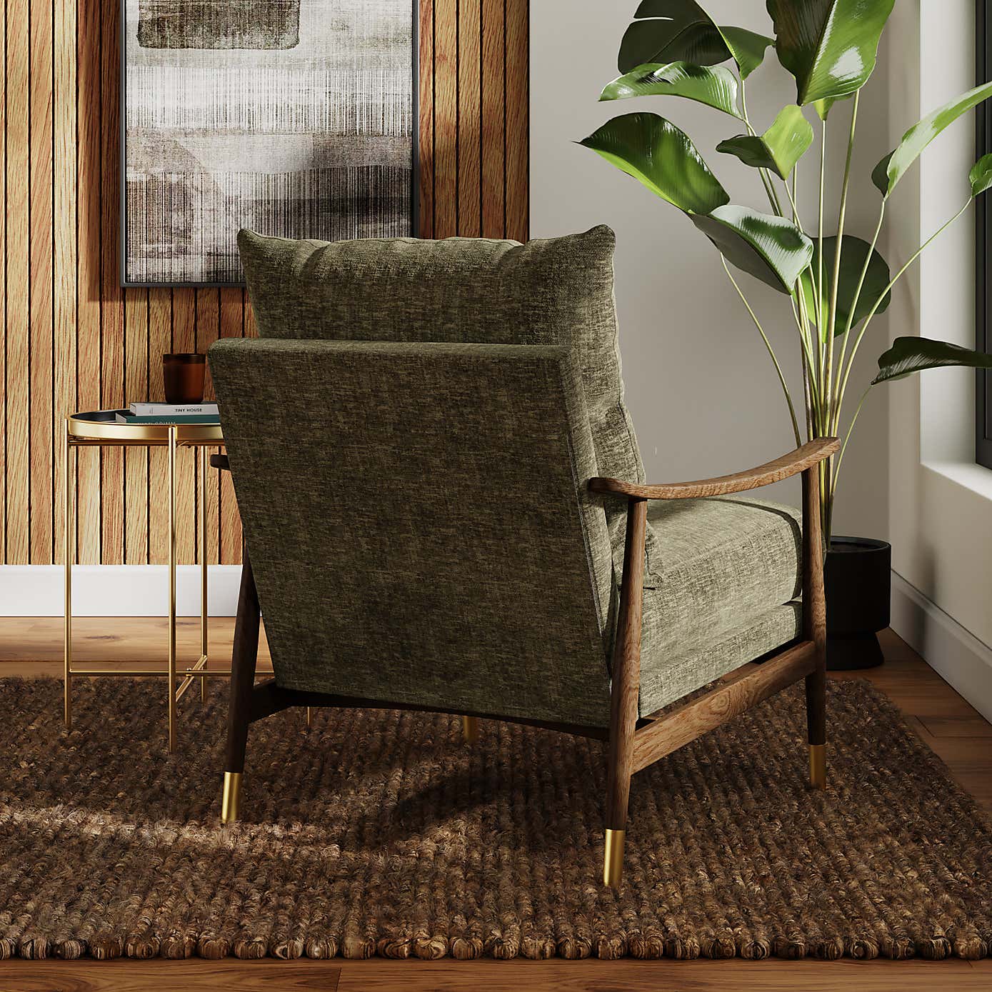 Nelson Distressed Chenille Occasional Armchair