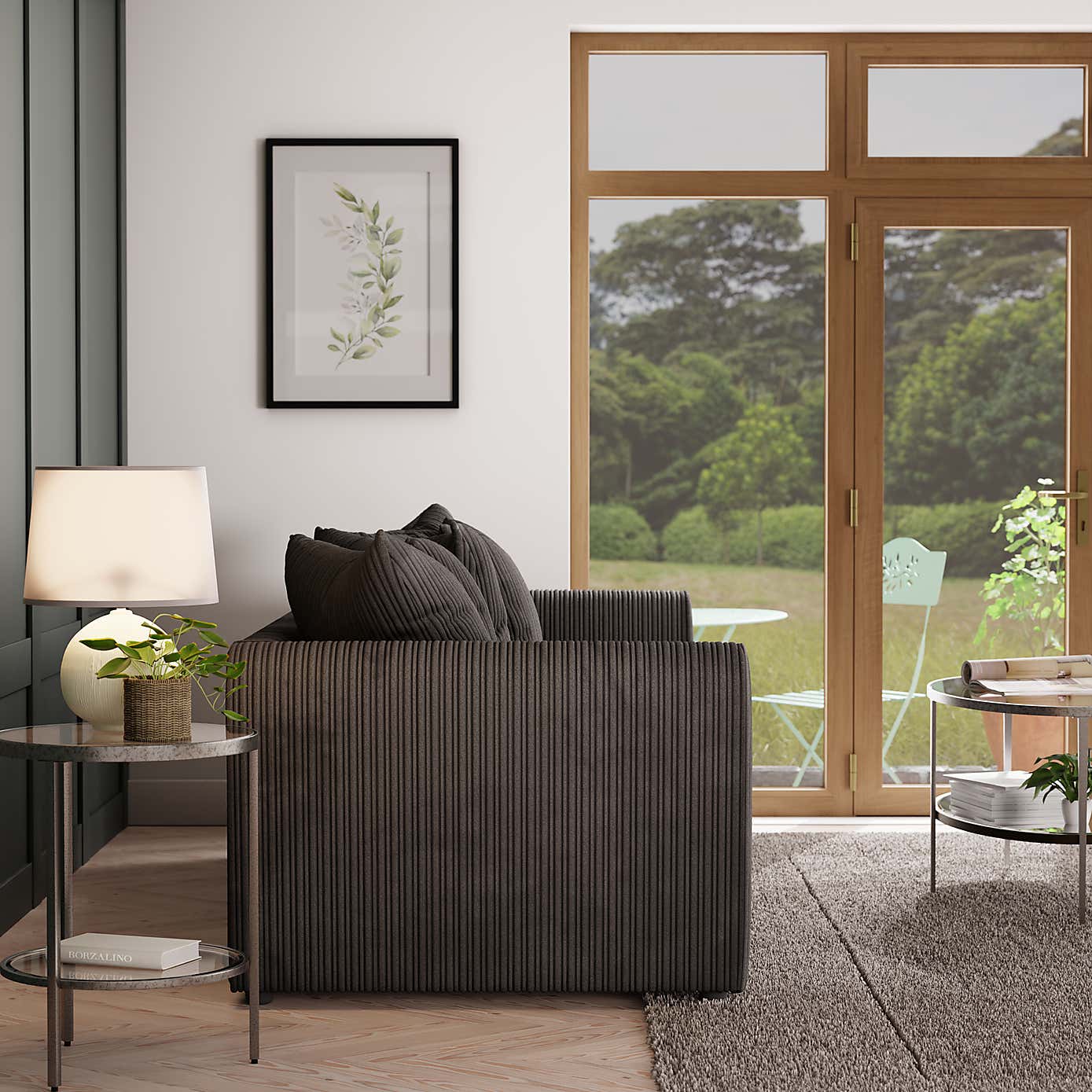 Blake Curved Arm Scatter Back Jumbo Cord 4 Seater Sofa