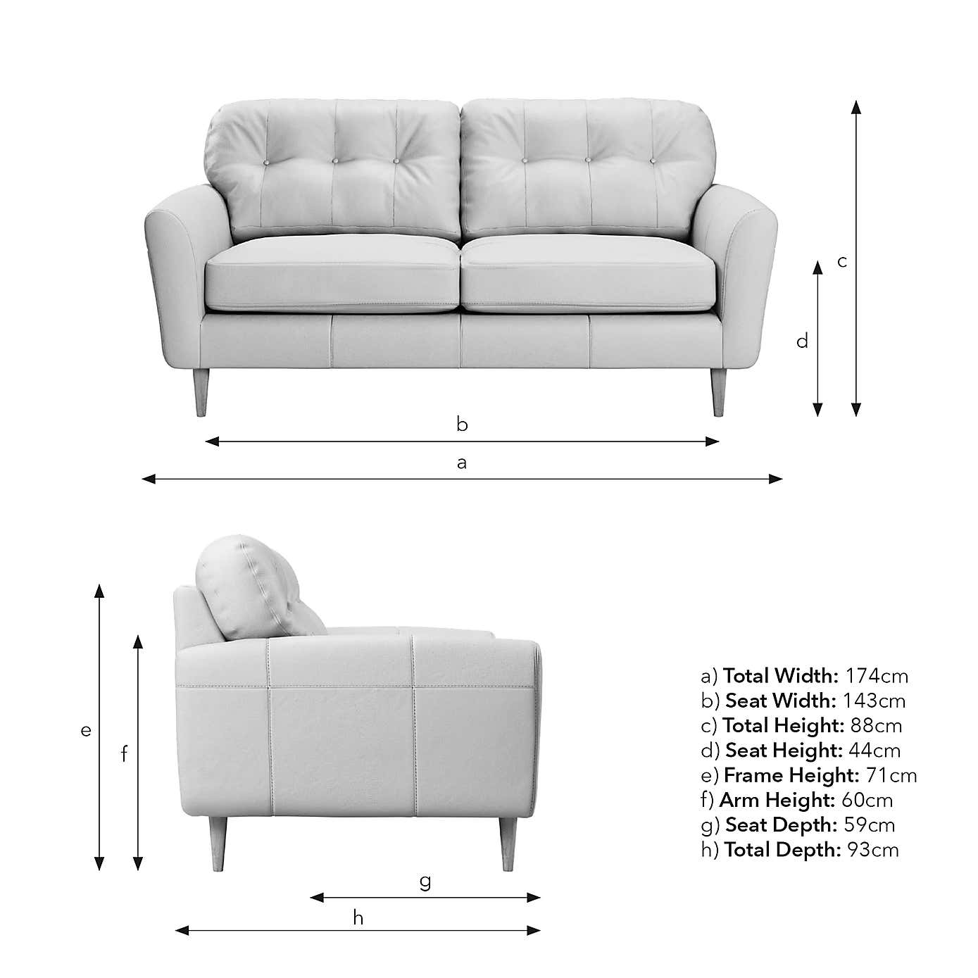 Sven Classic Leather 3 Seater Sofa