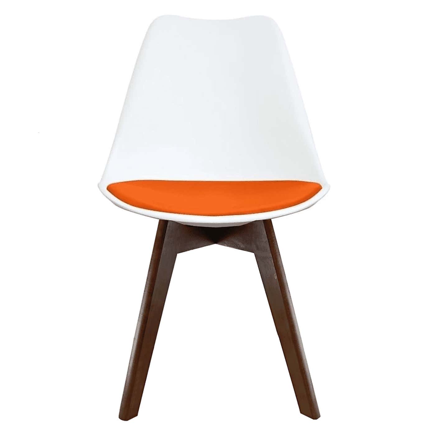 Fusion Living Soho White Plastic Dining Chair with Squared Legs