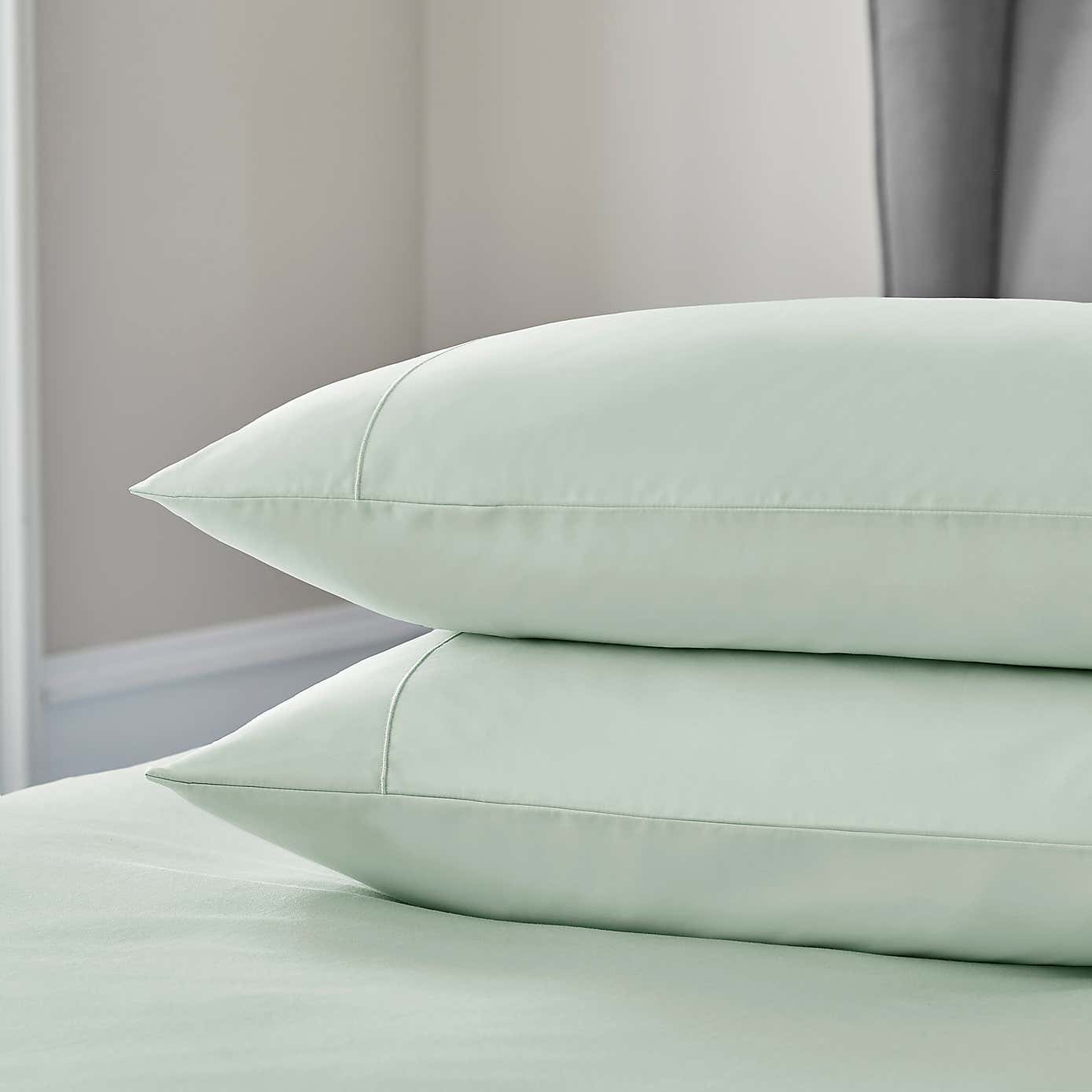 Dorma 300 Thread Count 100% Cotton Sateen Plain Cuffed Pillowcase