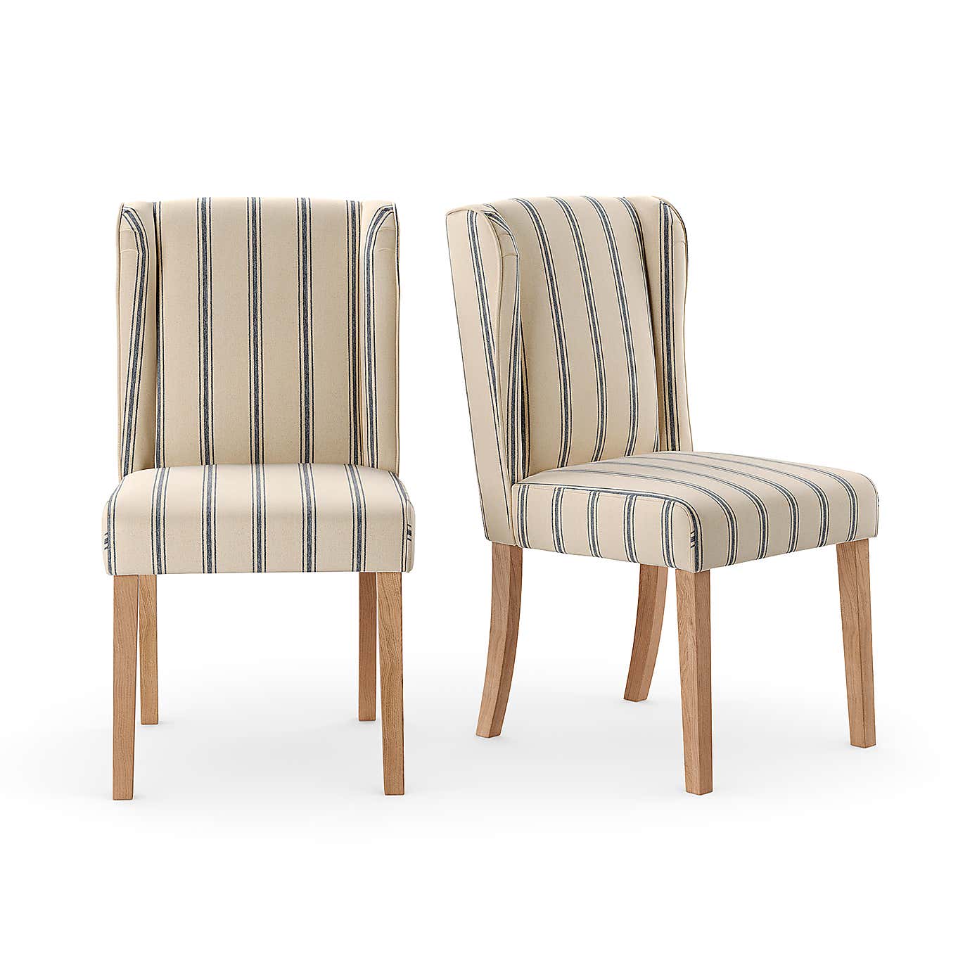 Oswald Set of 2 Dining Chairs, Folkstone Blue Stripe