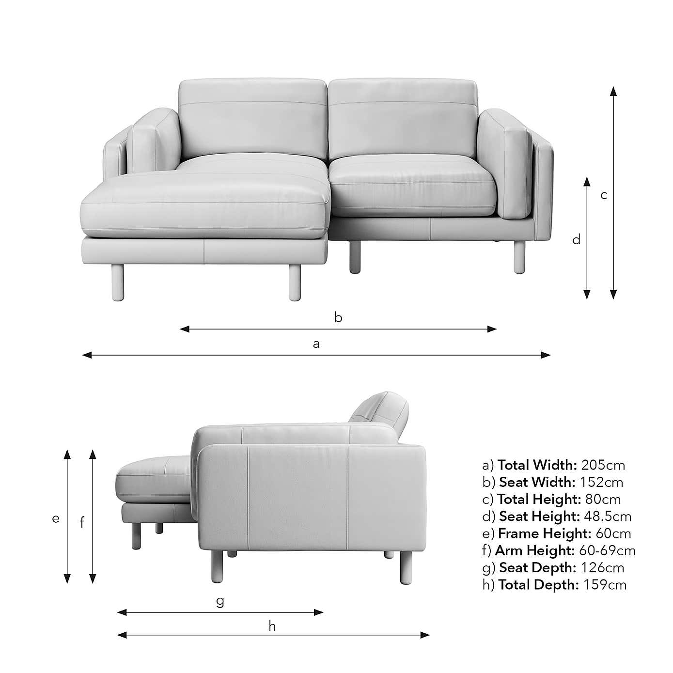 Newton Classic Leather Corner Chaise Sofa