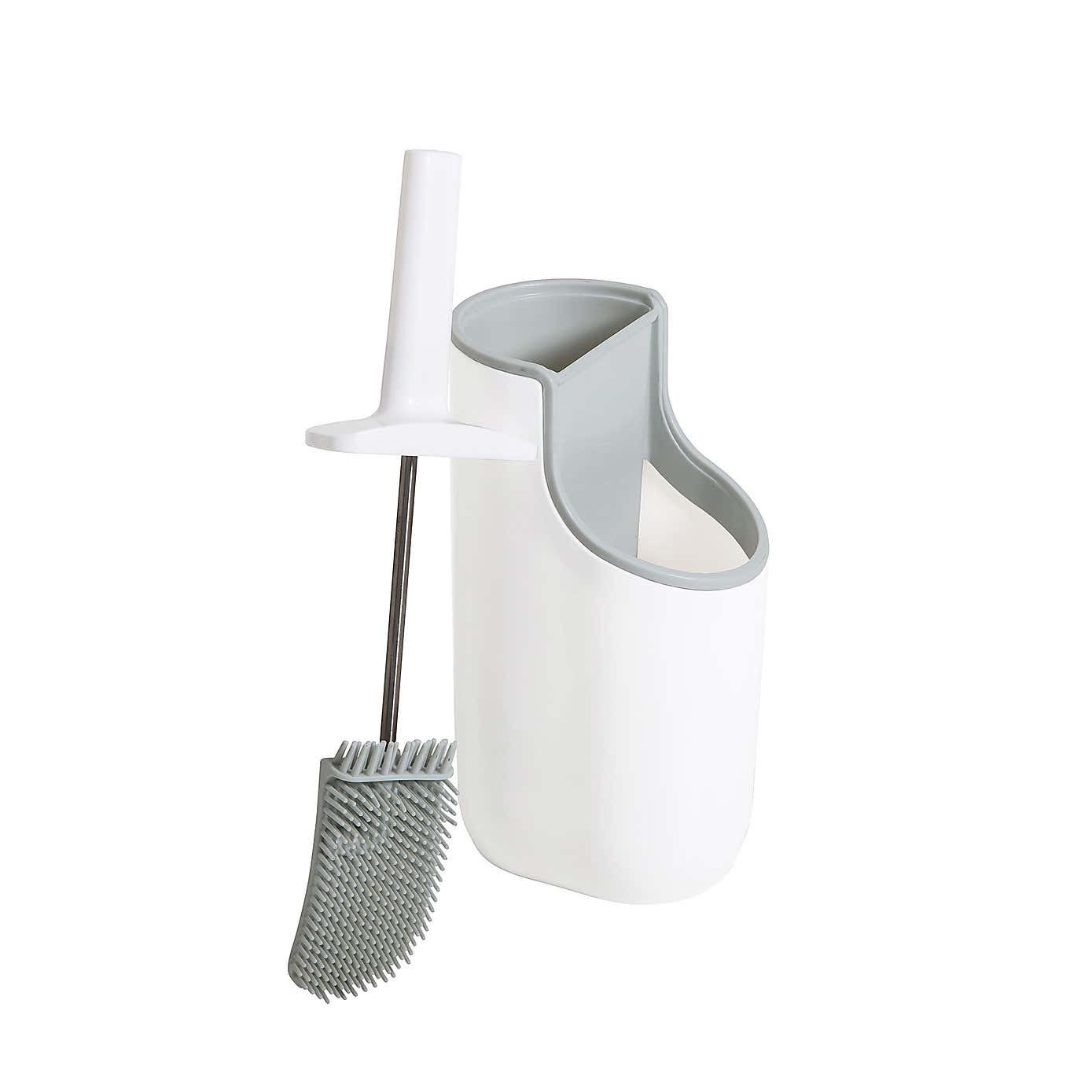 Addis White Toilet Brush with Cleaner Compartment