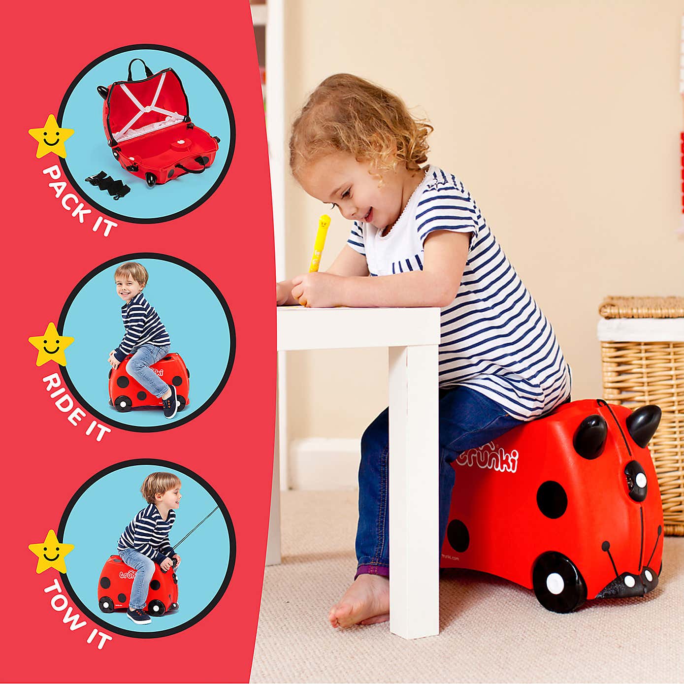 Trunki Ladybug Ride On Suitcase