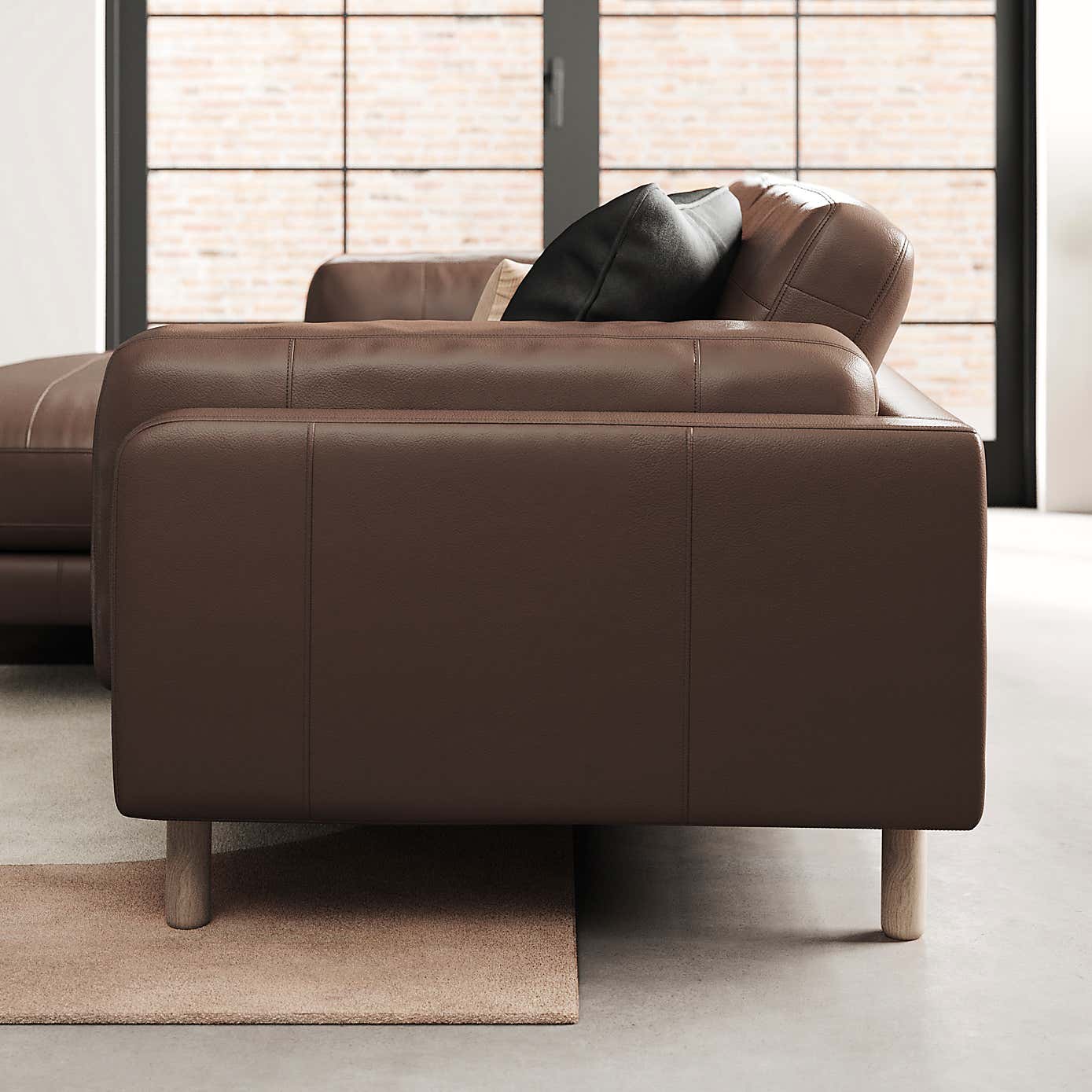 Newton Classic Leather Corner Chaise Sofa