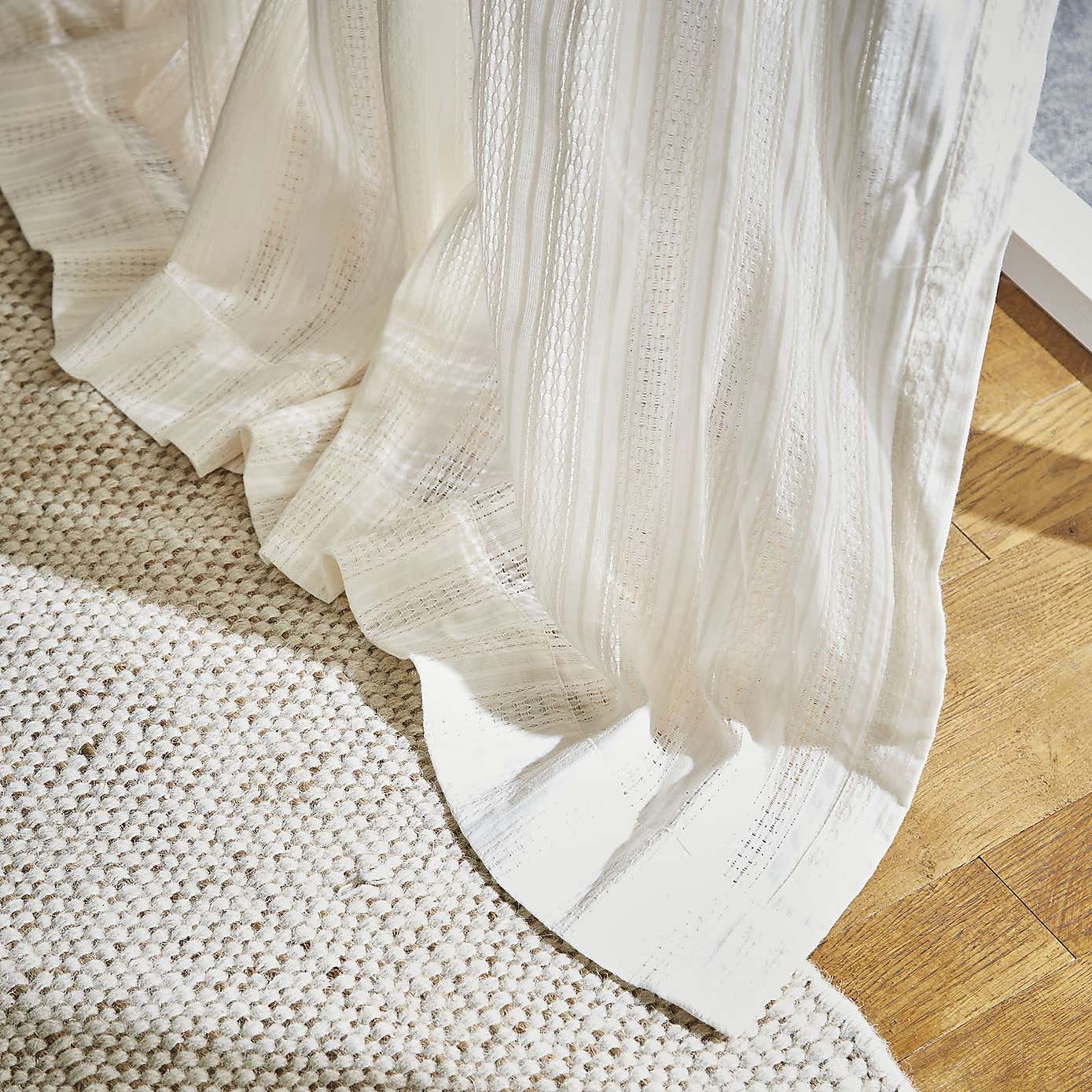 Pineapple Elephant Zofia Broderie Anglaise Slot Top Voile Curtain Panel