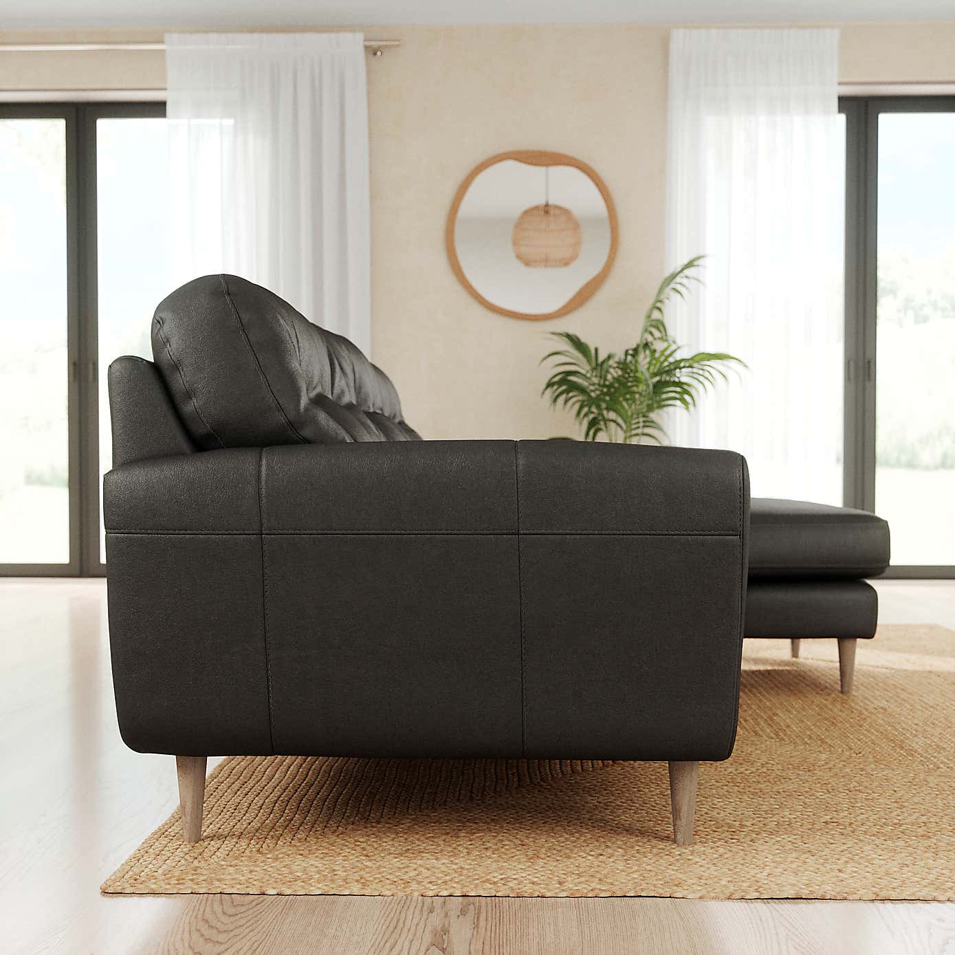 Sven Vintage Leather Large Corner Chaise Sofa