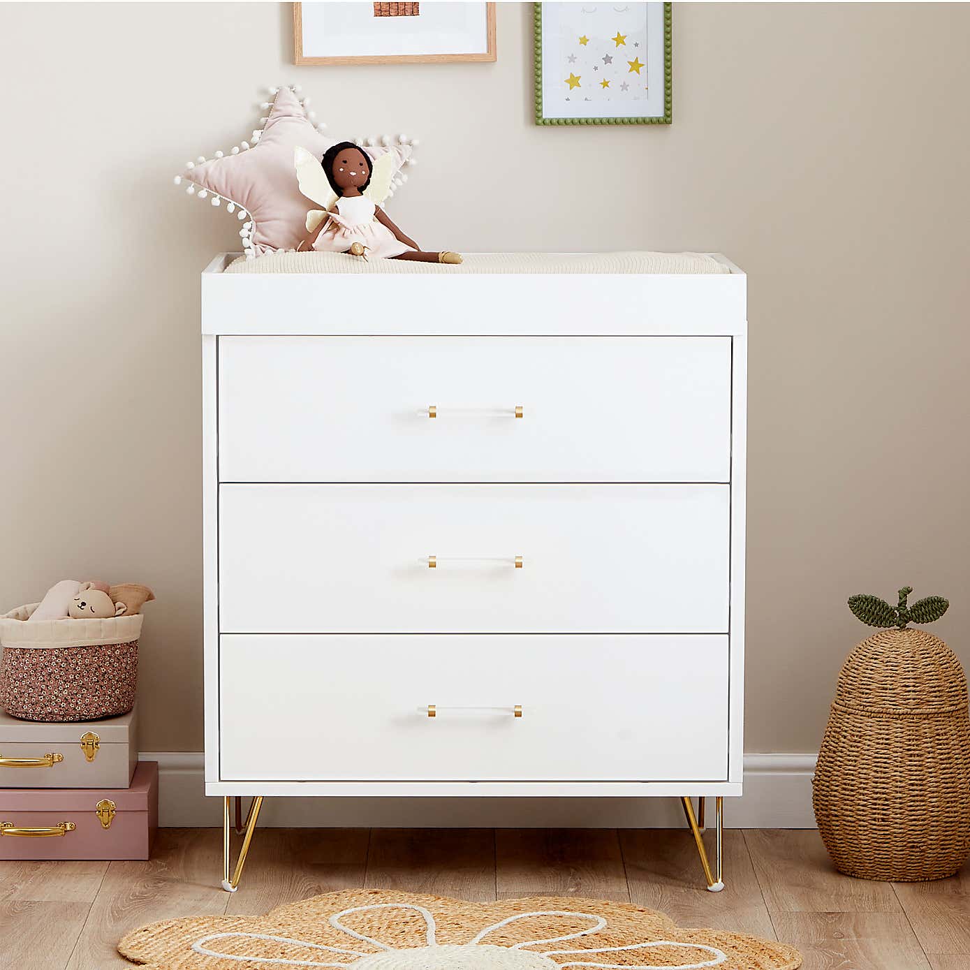 Kimi Acrylic Nursery Chest Changing Table