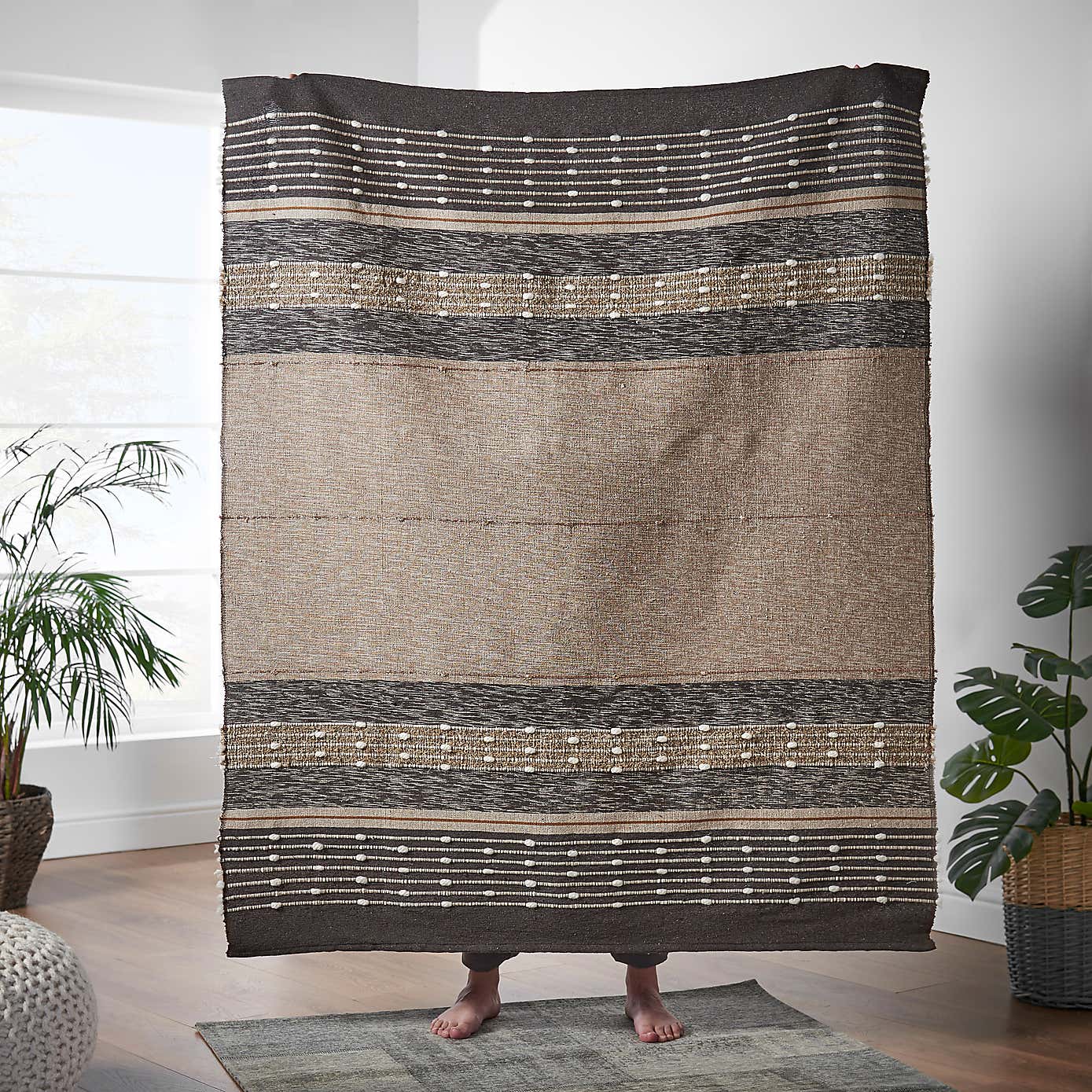 Luxe Brown Woven Throw