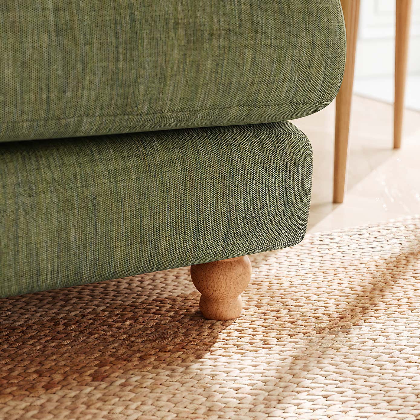 Martha Slub Faux Linen Full Corner Sofa