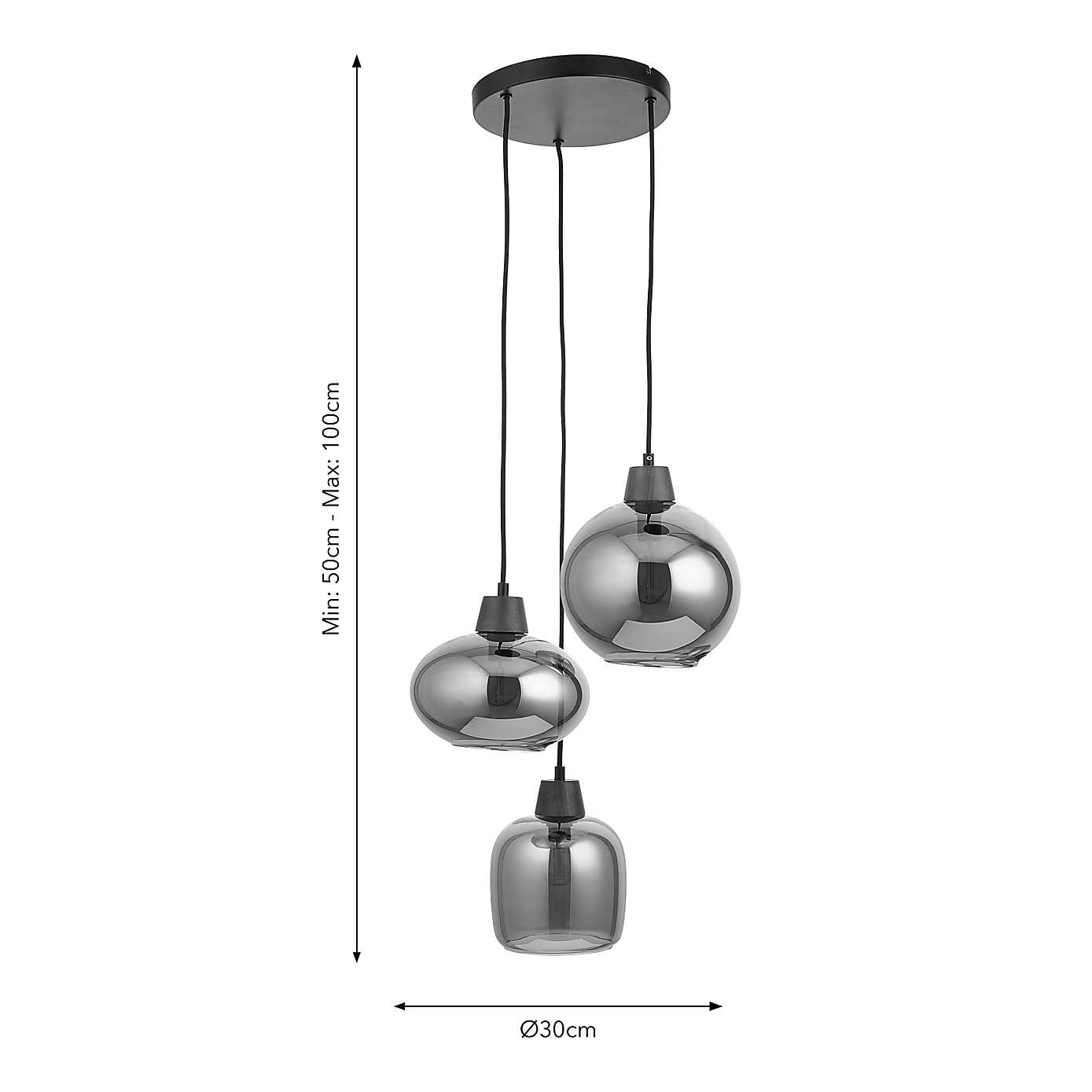 Bowen Industrial 3 Light Adjustable Cluster Ceiling Light
