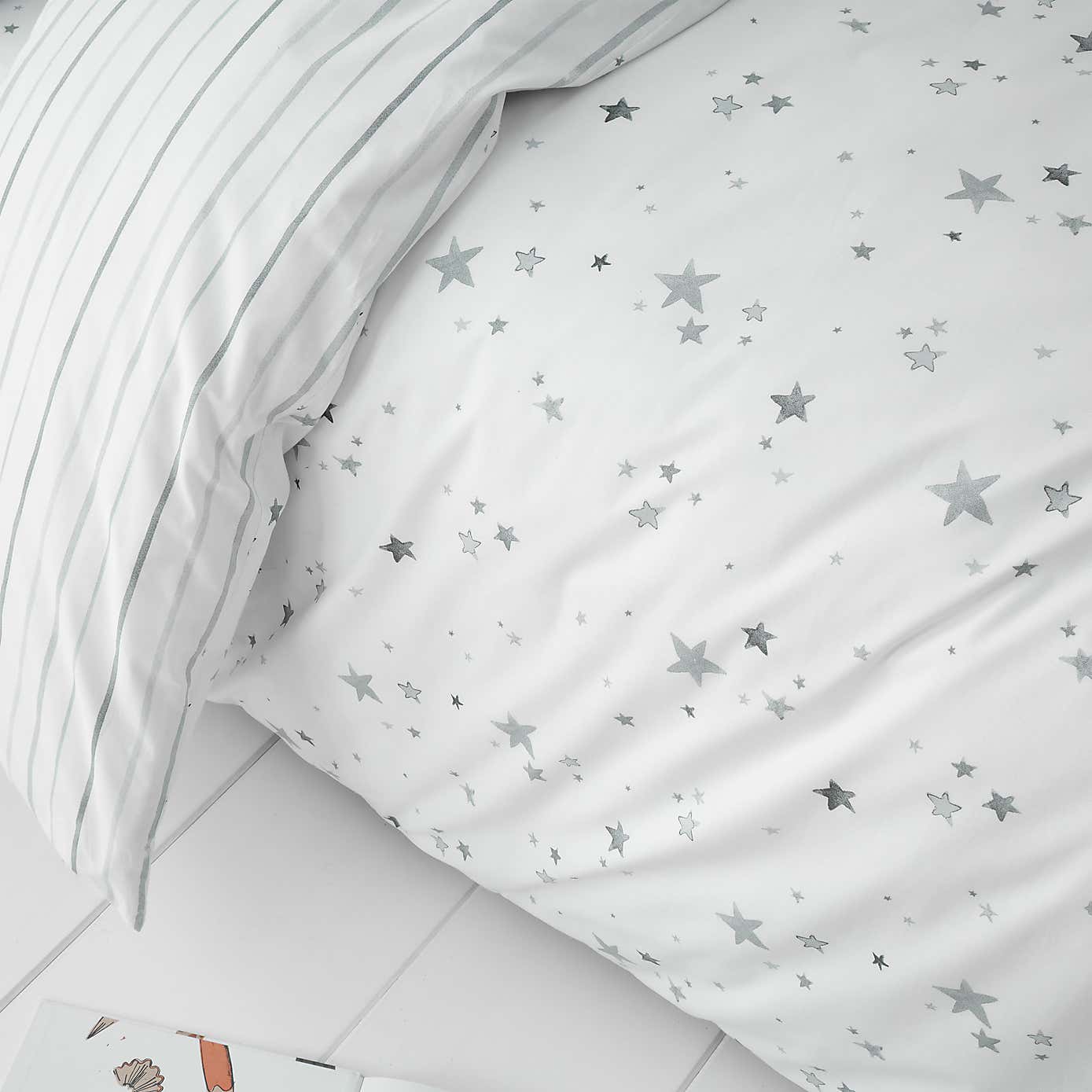 Bianca Fine Linens Stars 100% Cotton Duvet Cover and Pillowcase Set