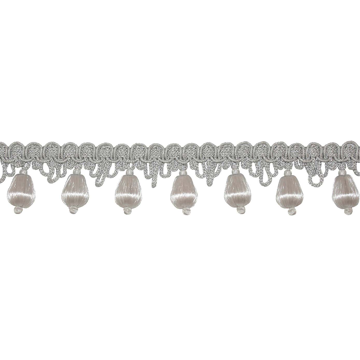 Metallic Pear Drop Silver Trim