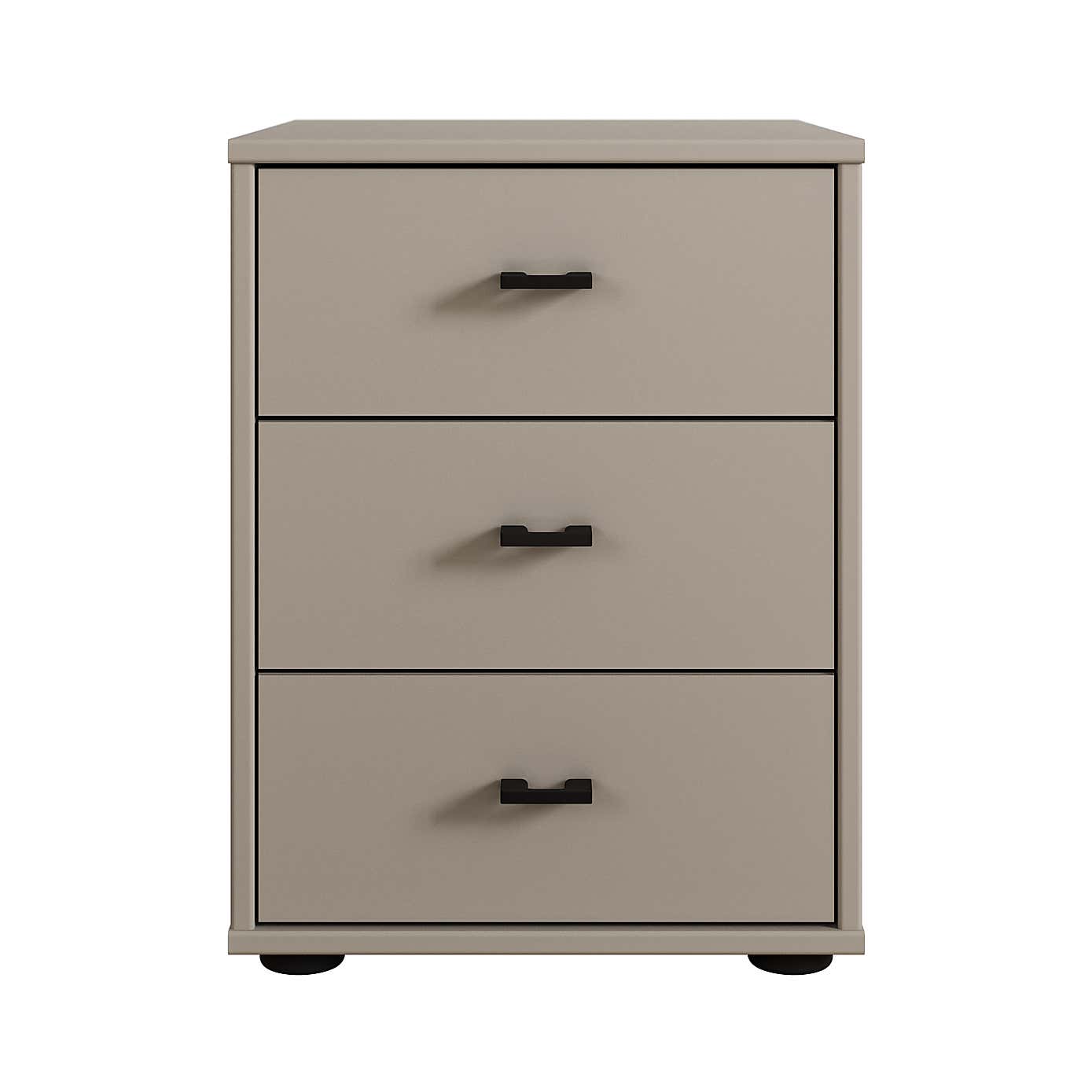 Kahla Matt 3 Drawer Bedside Table