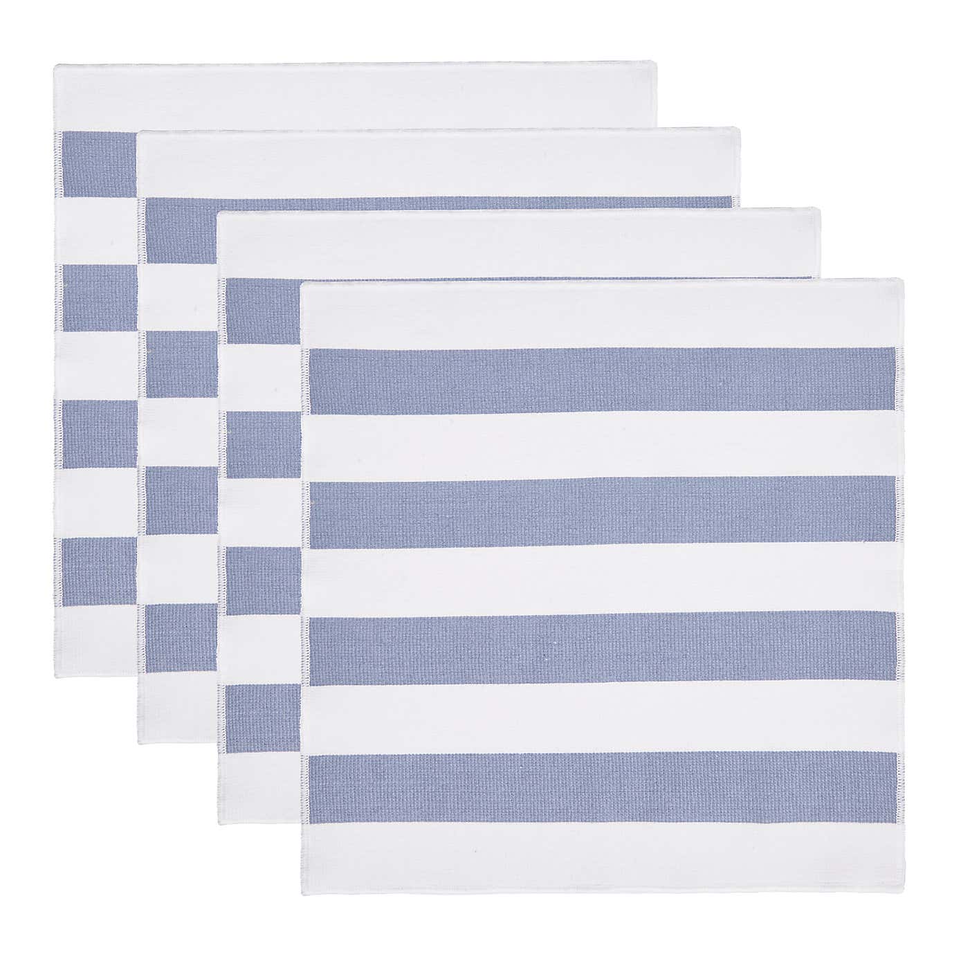 Pack of 4 Striped Ashley Blue Dishcloths