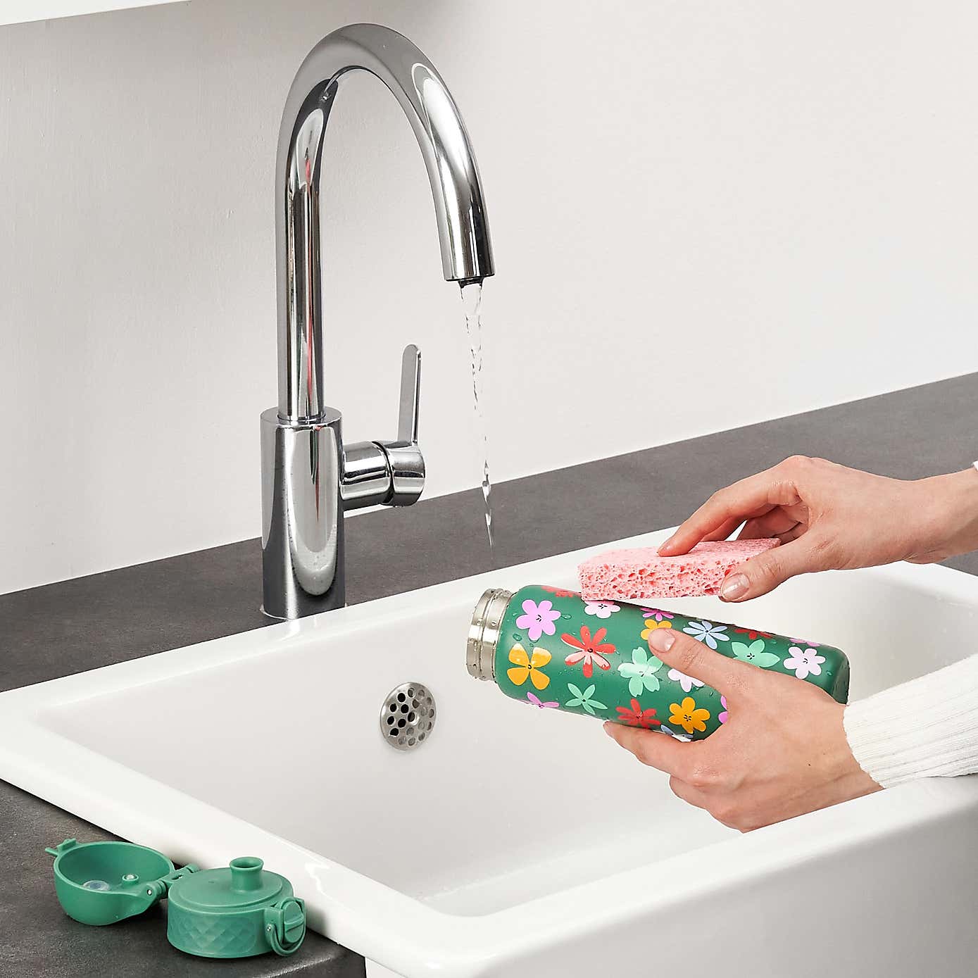 Ion8 Floral Leak Proof Kids Stainless Steel Water Bottle, 400ml