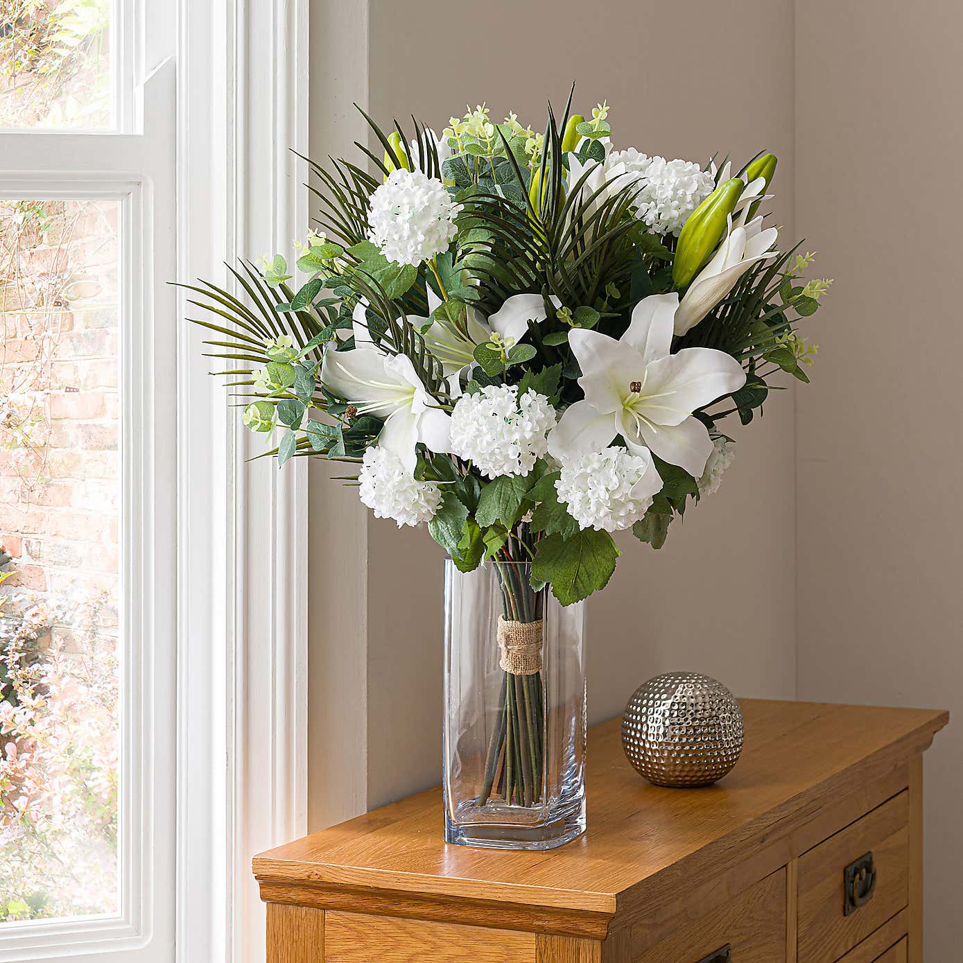 Florals Forever Artificial White Grace Lily Luxury Bouquet