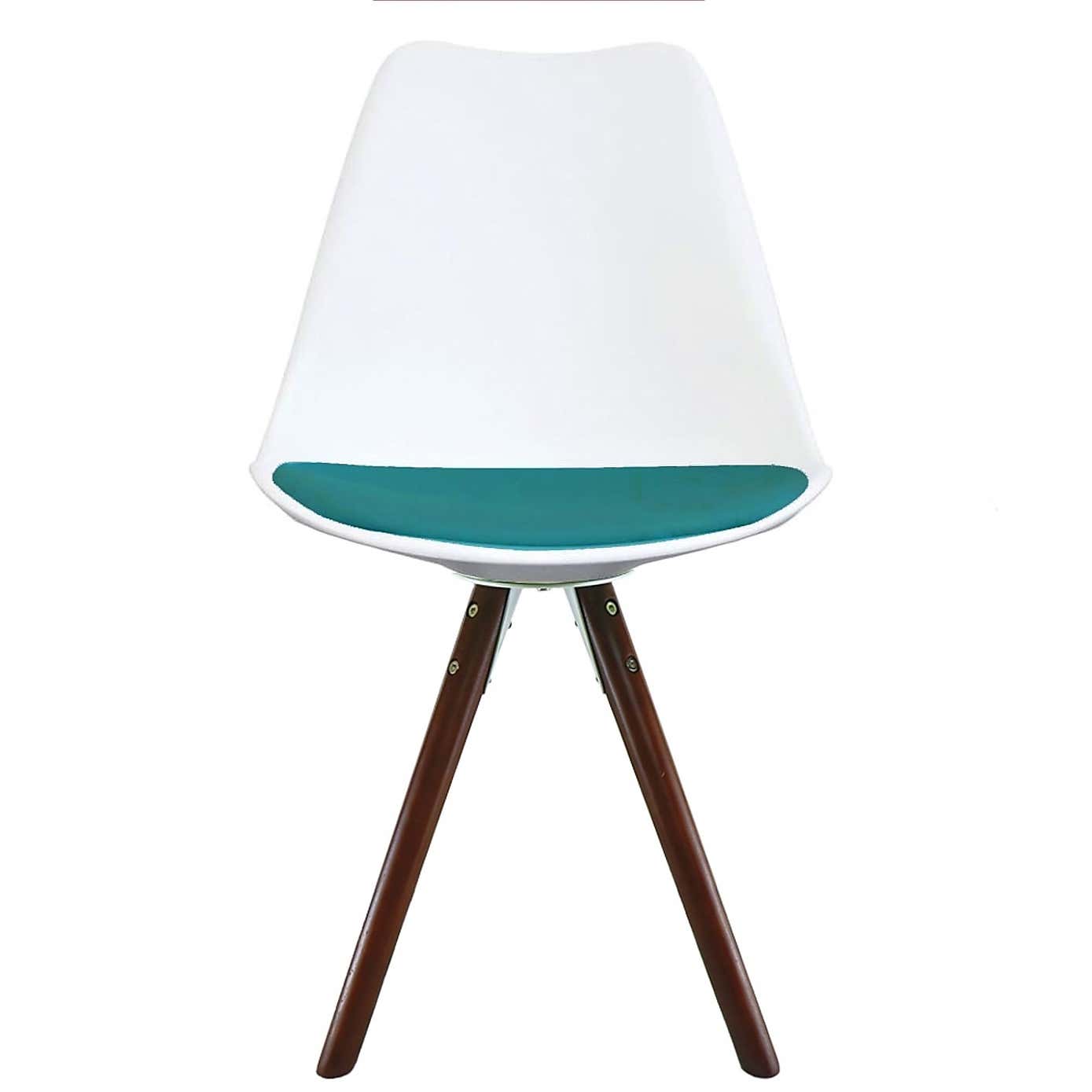 Fusion Living Soho White Plastic Dining Chair with Pyramid Legs