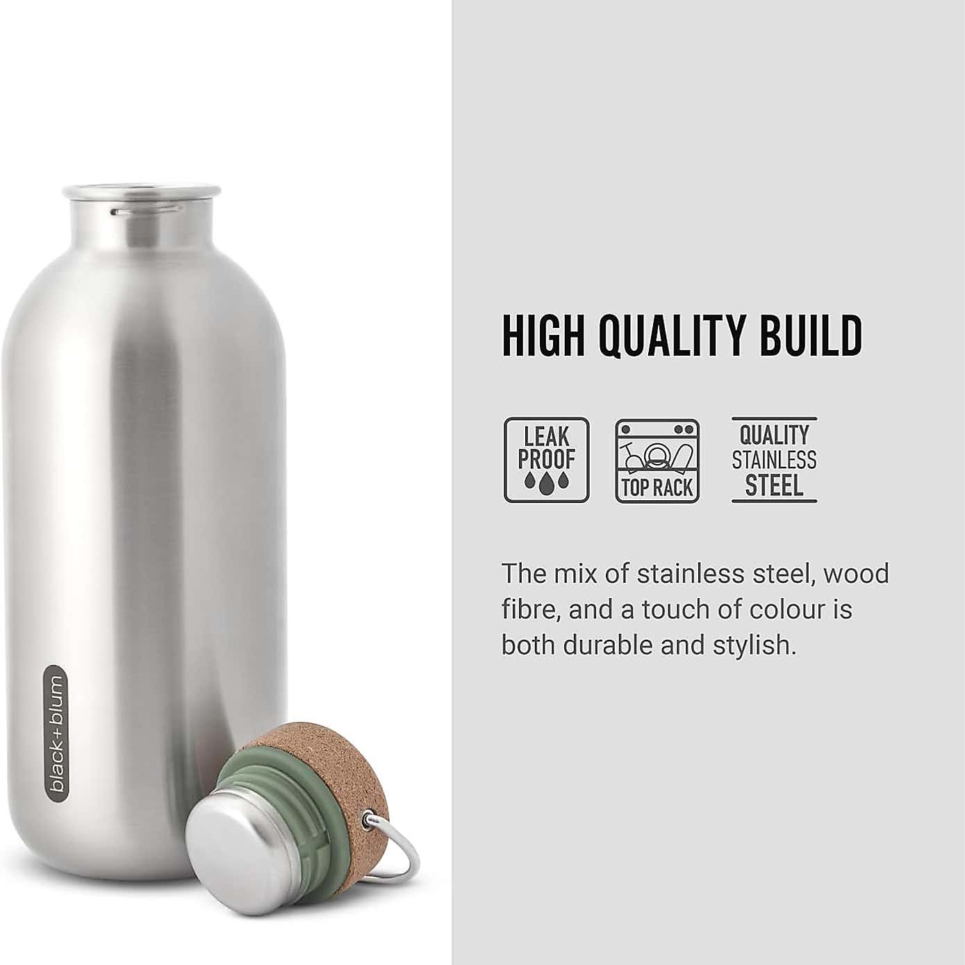 Black and Blum Steel Water Bottle
