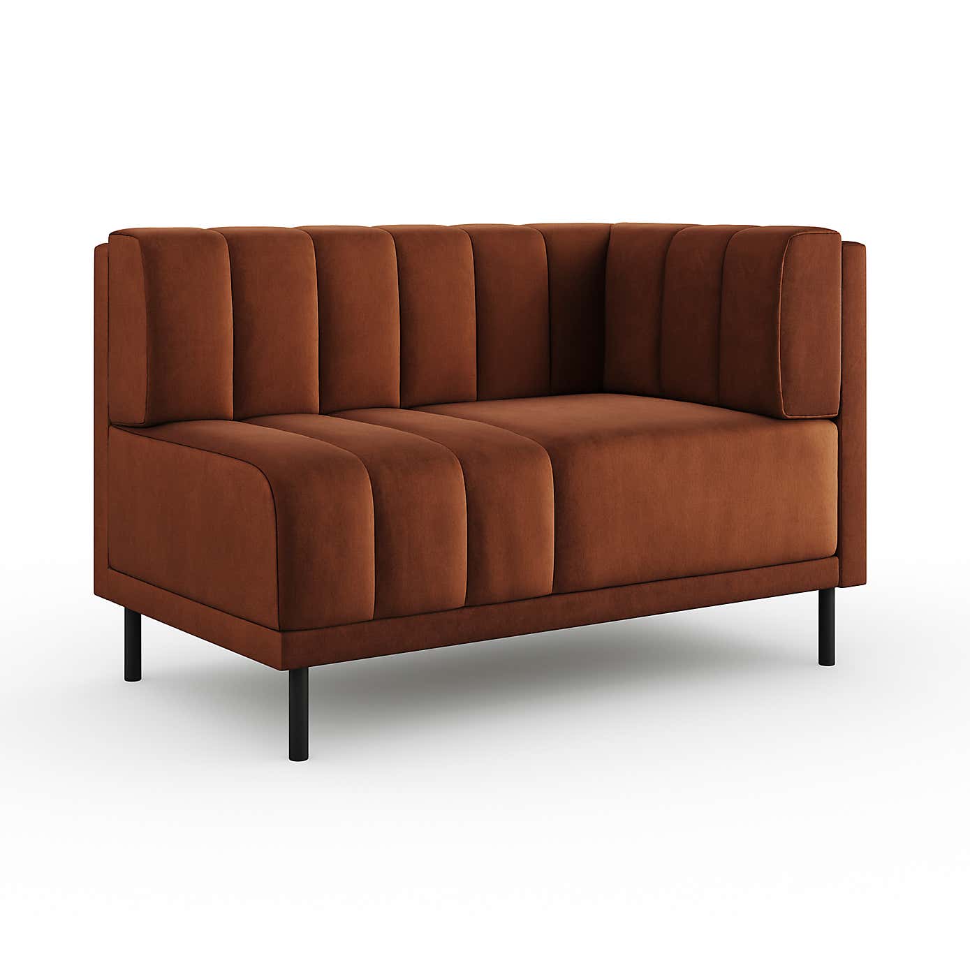 Amali Corner Dining Bench, Matte Plush Velvet