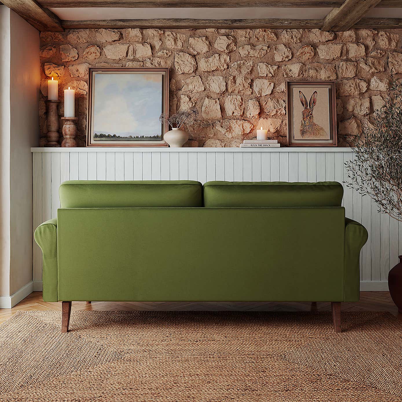 Maeve Compact Velvet 3 Seater Sofa