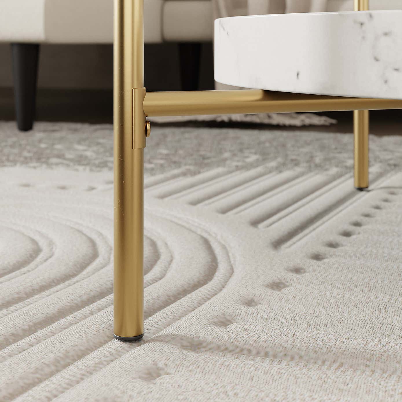 Noelle Gold Effect Faux Marble Coffee Table