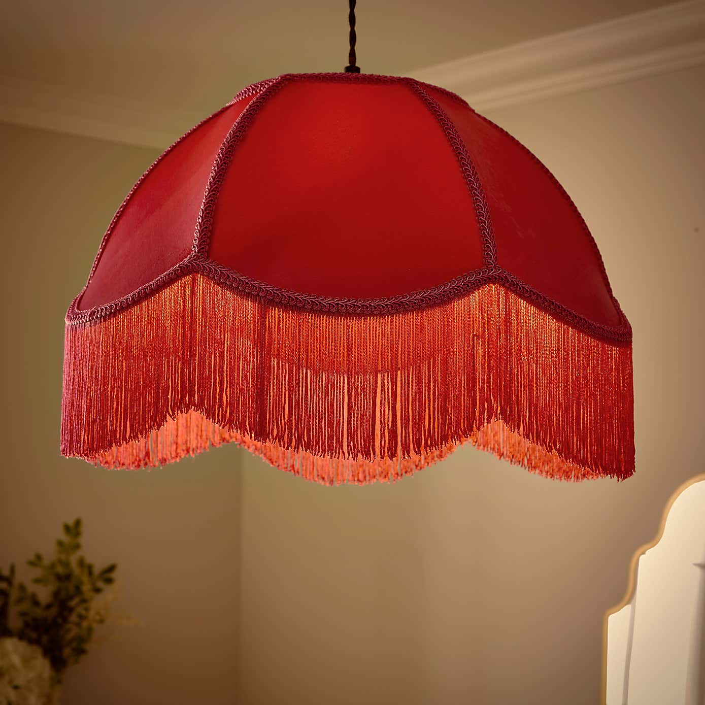 Carmona Fringed Velvet Lamp Shade